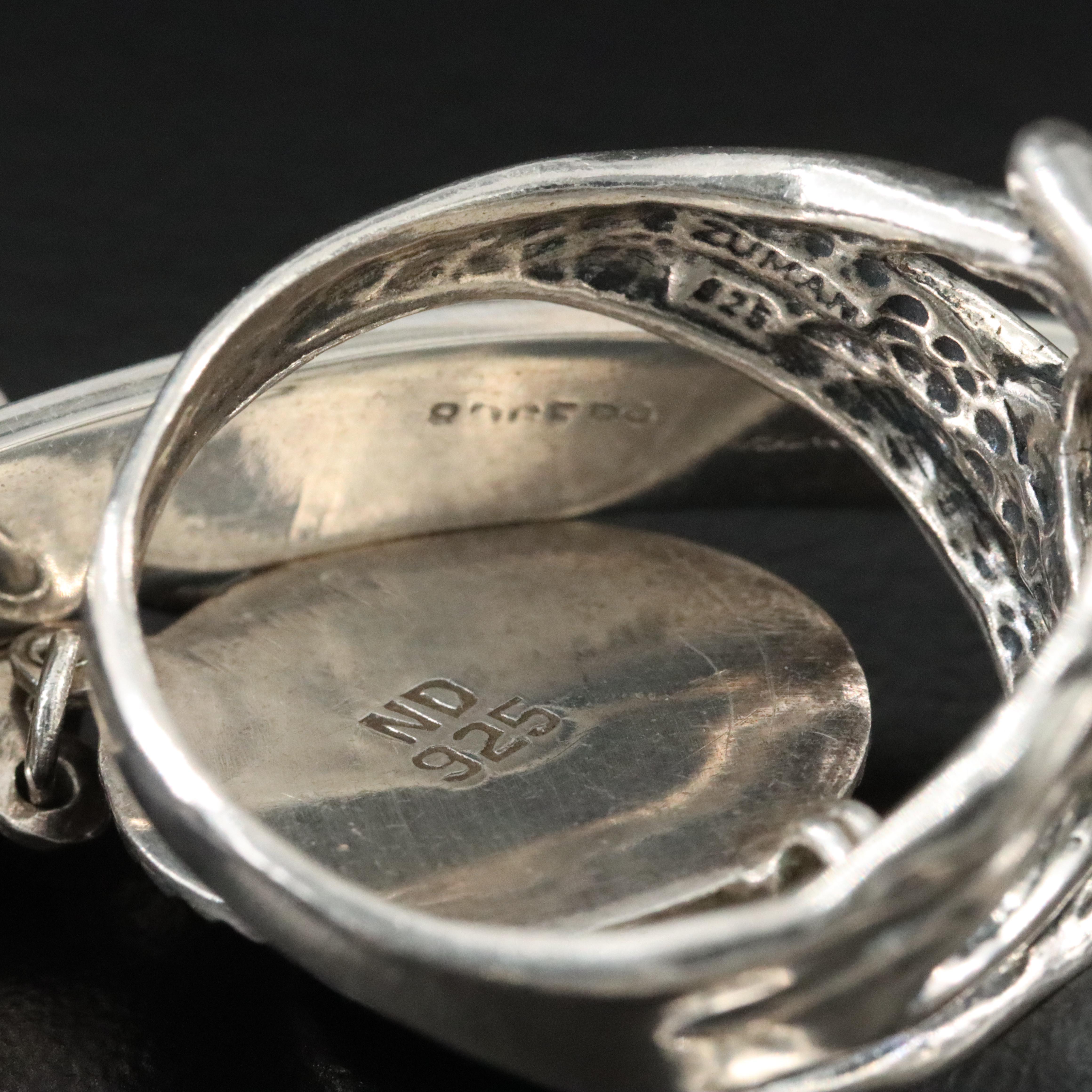 Sterling Bracelet & Ring Collection Including Barse, Tiger's Eye & Black Onyx