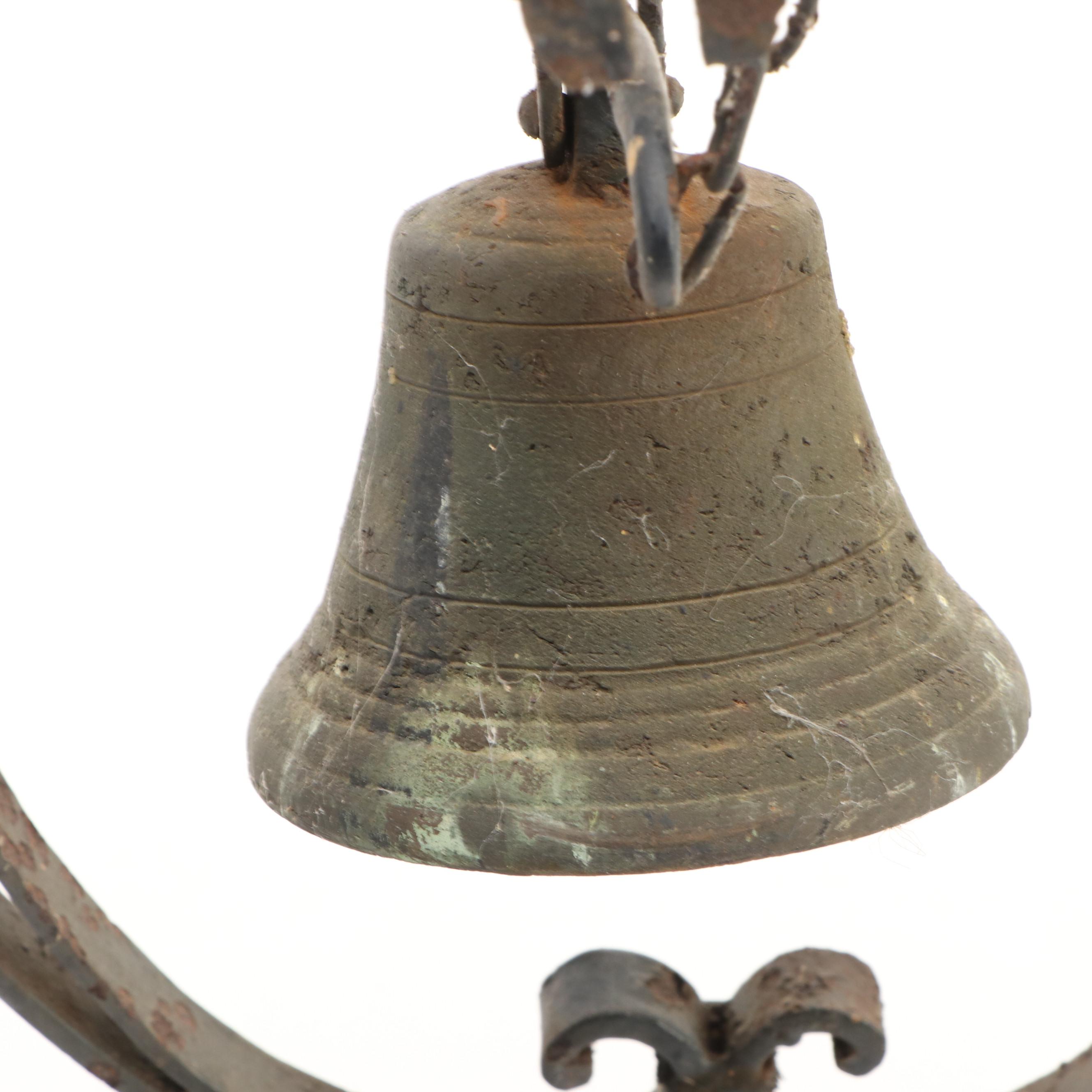 Wrought Iron Scroll Work Dinner Bell
