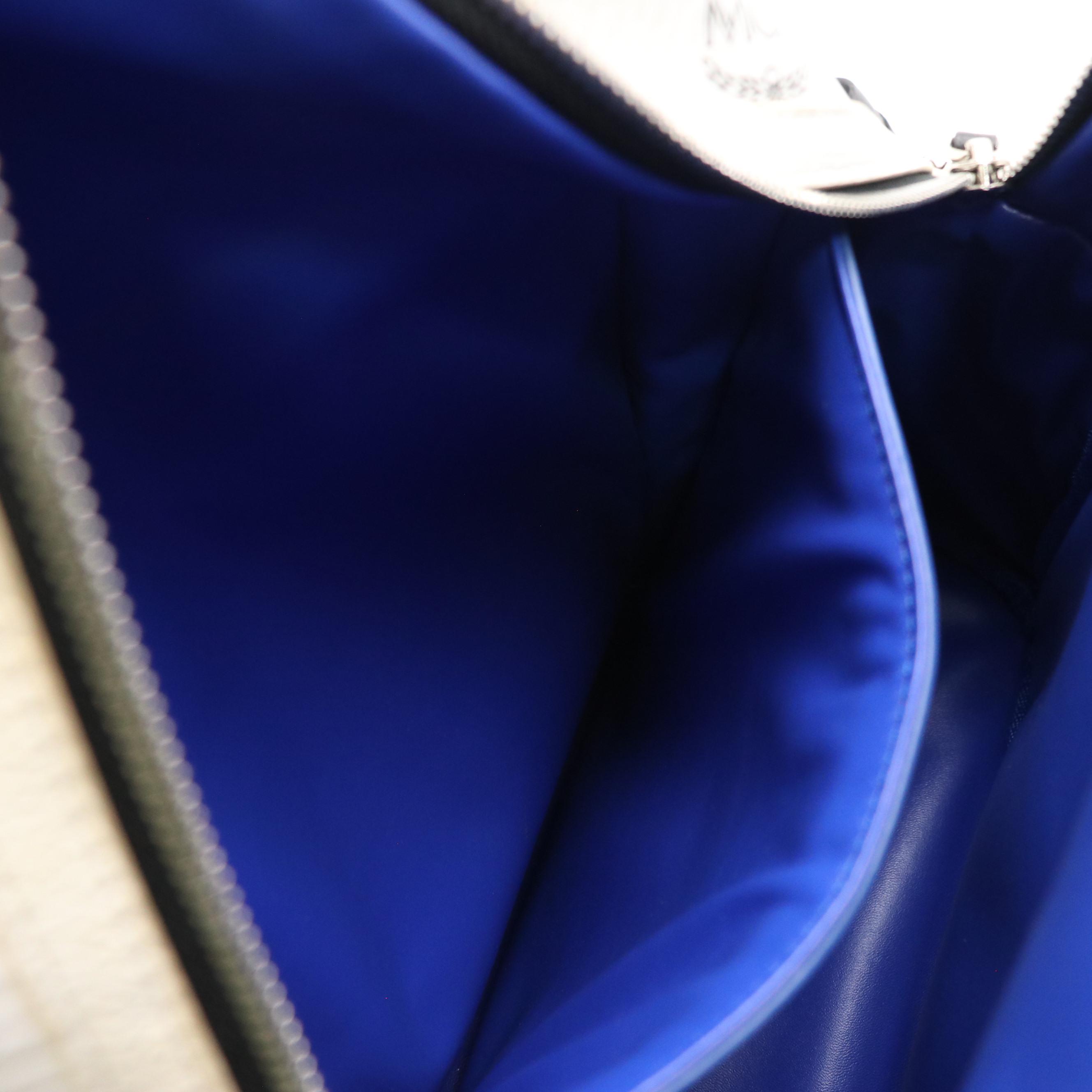 MCM Stark Side Stud Backpack in White Visetos Canvas