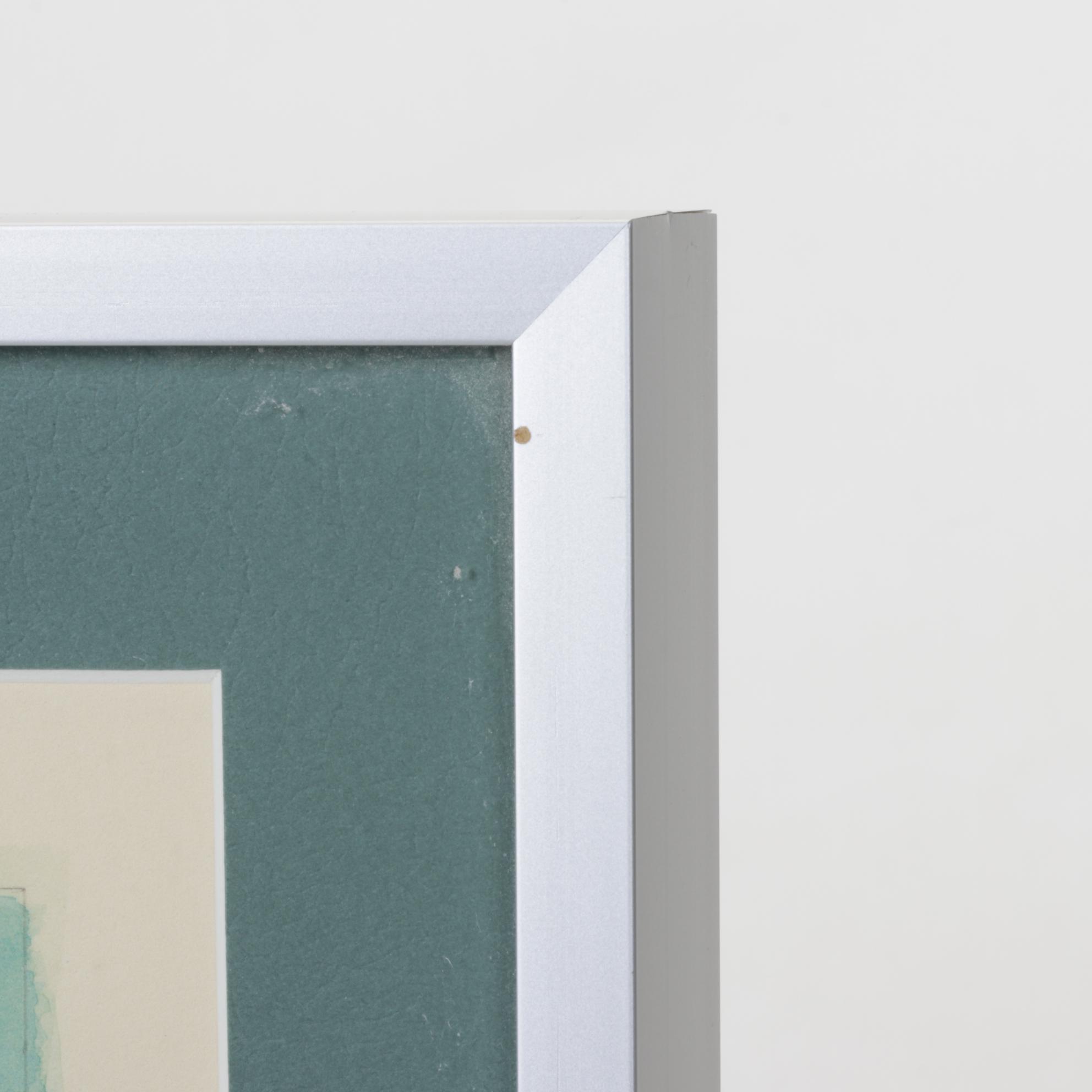 Checkered Watercolor Painting in Turquoise Hues