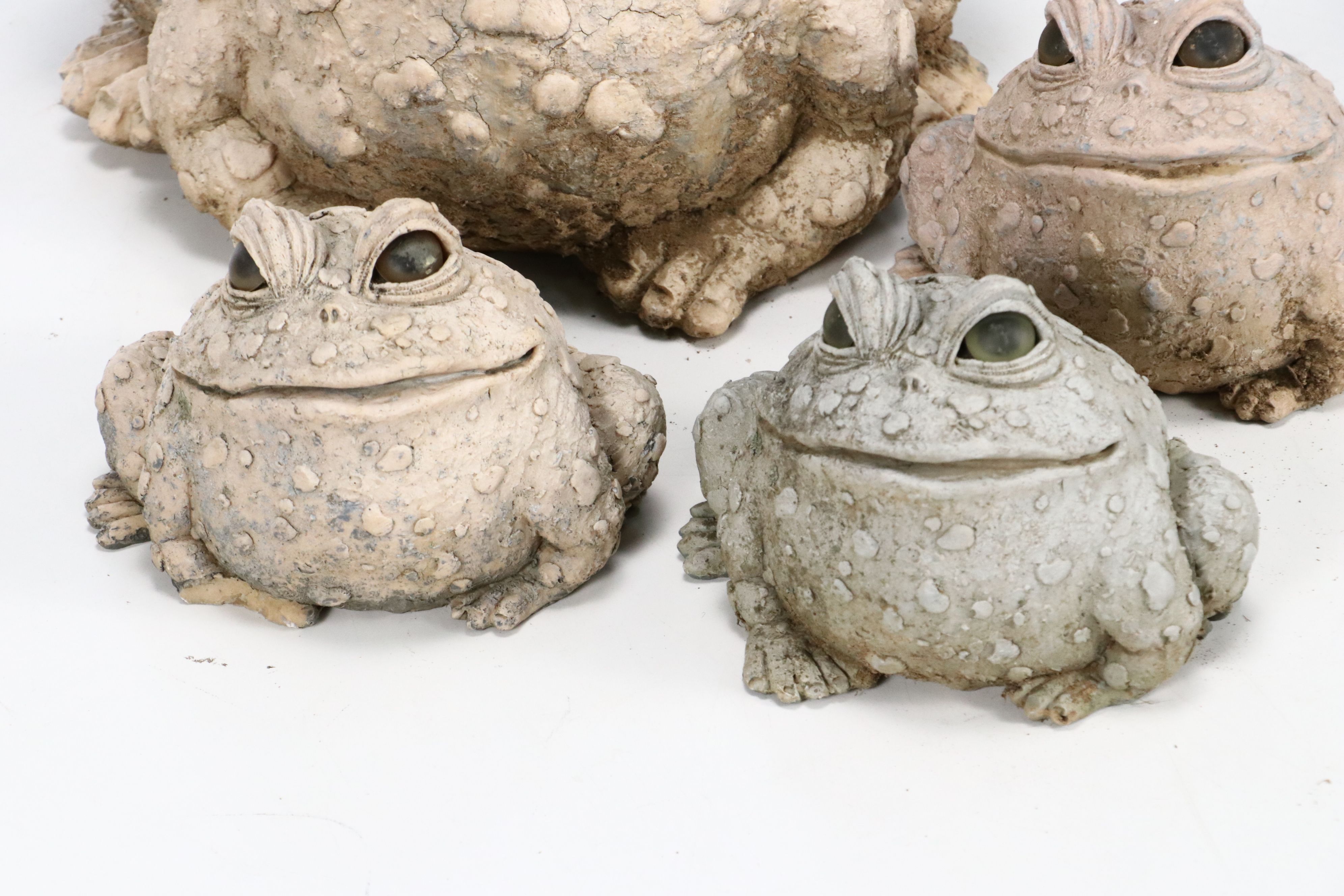 Four Toad Garden Statues