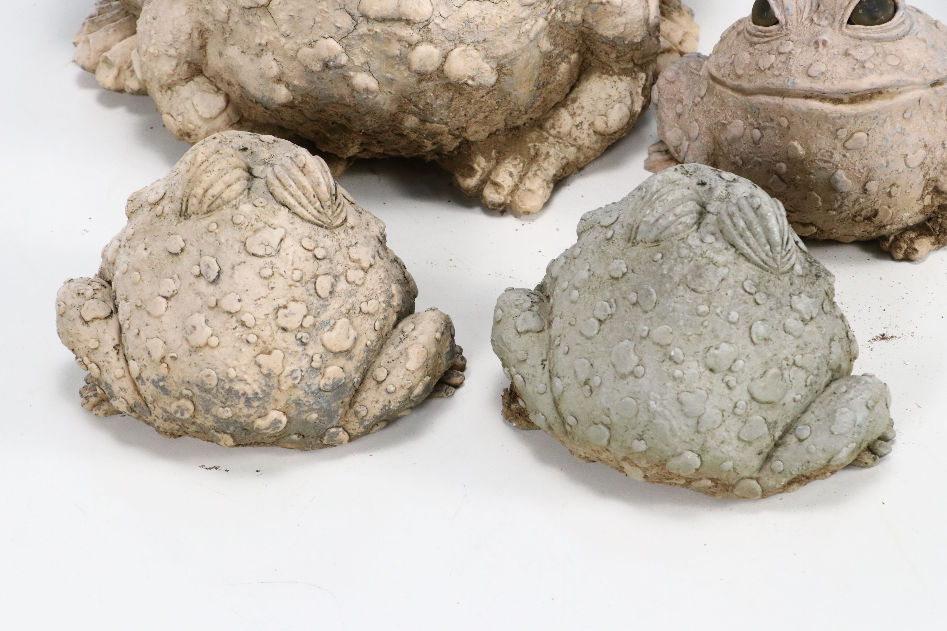 Four Toad Garden Statues