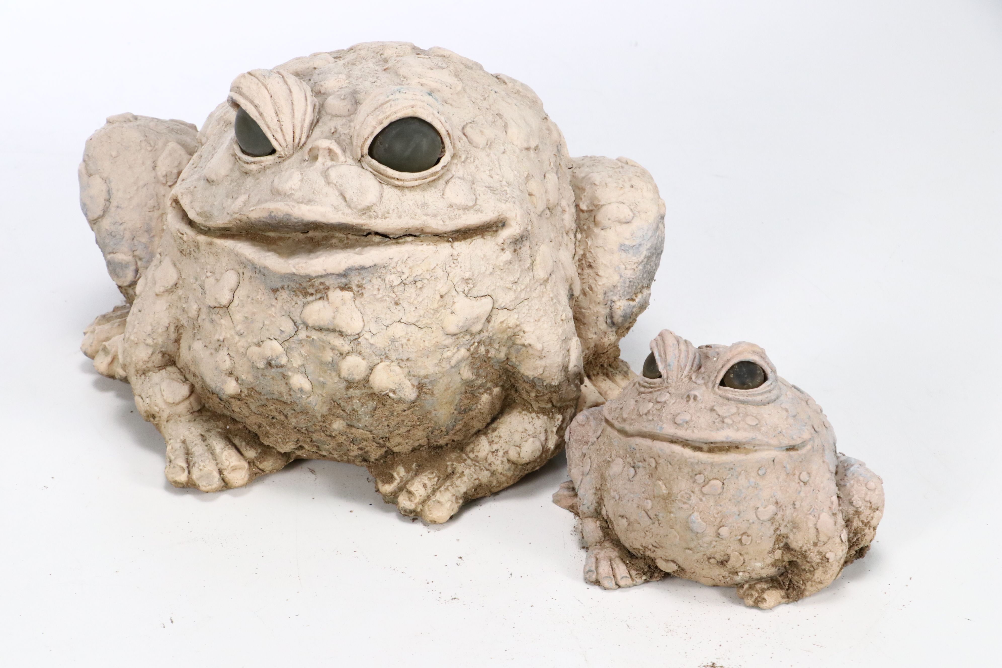 Four Toad Garden Statues