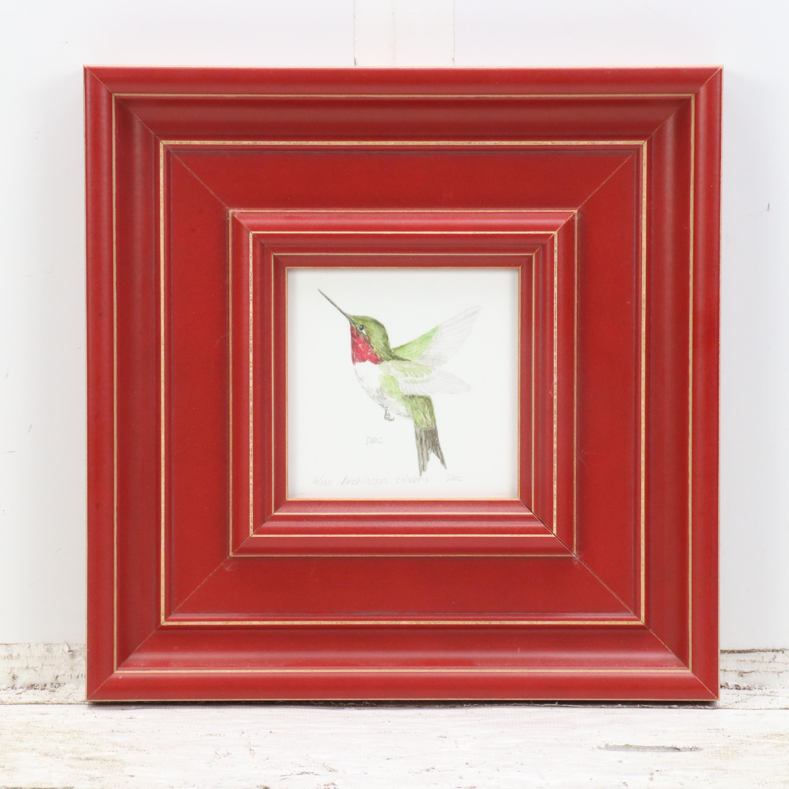 Darlene Cocke Watercolor and Giclée  "Hummingbird" and "Carolina Wren"