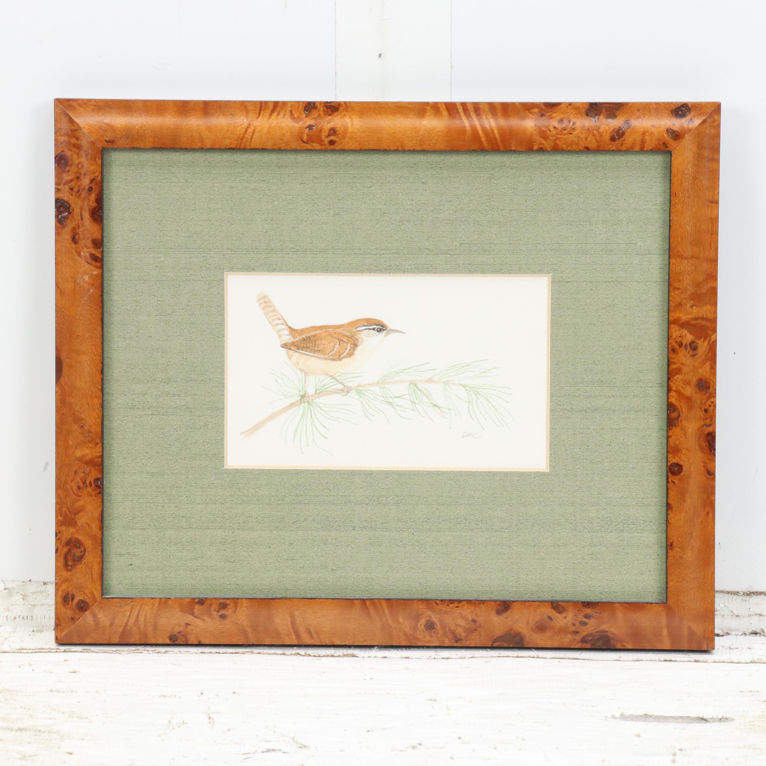 Darlene Cocke Watercolor and Giclée  "Hummingbird" and "Carolina Wren"