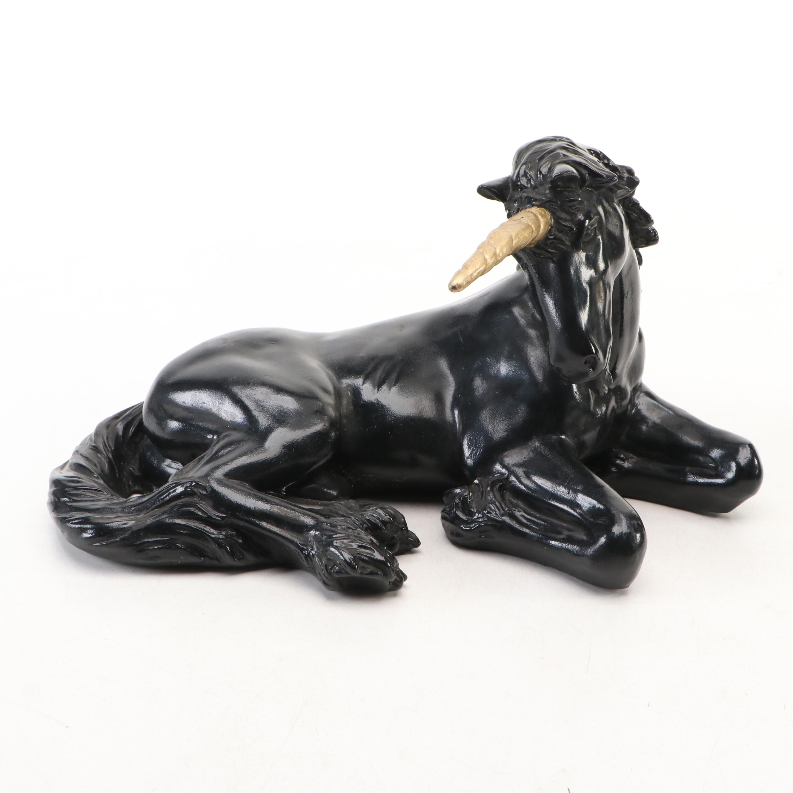 Vintage Black and Gold Composite Unicorns, 1990