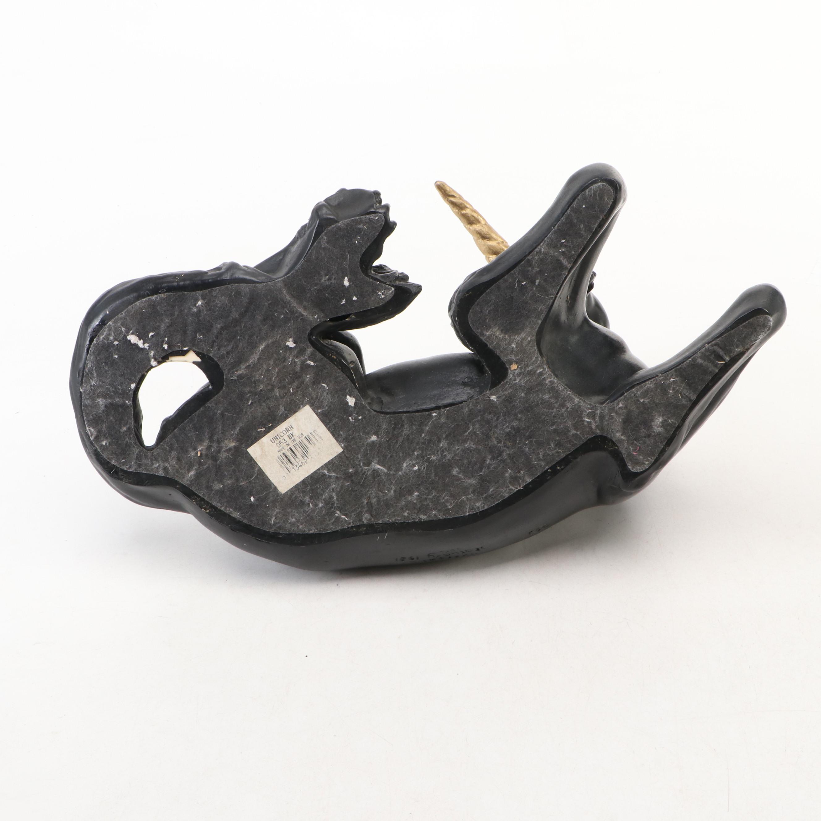 Vintage Black and Gold Composite Unicorns, 1990