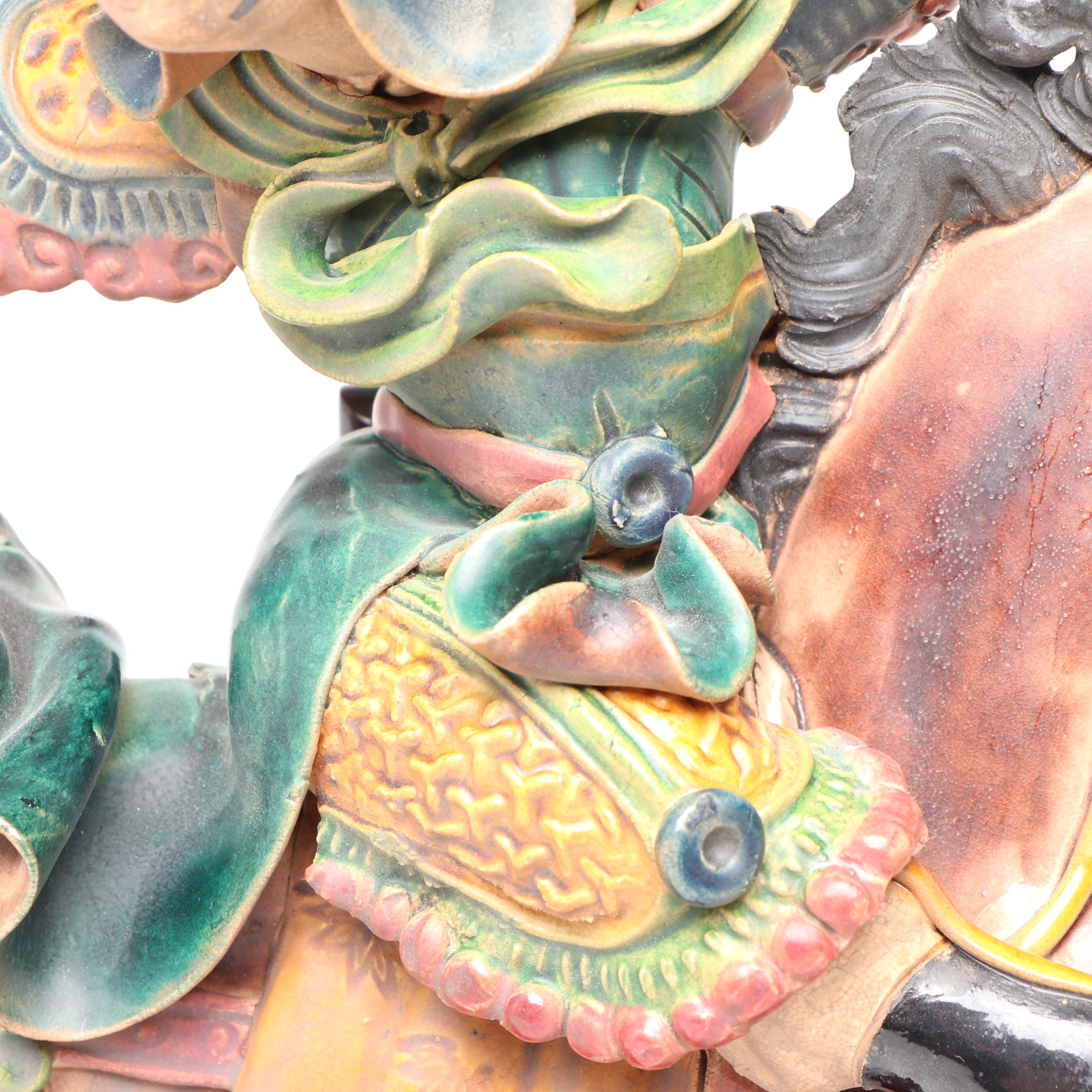 Chinese Style Warrior on Horseback Figurine