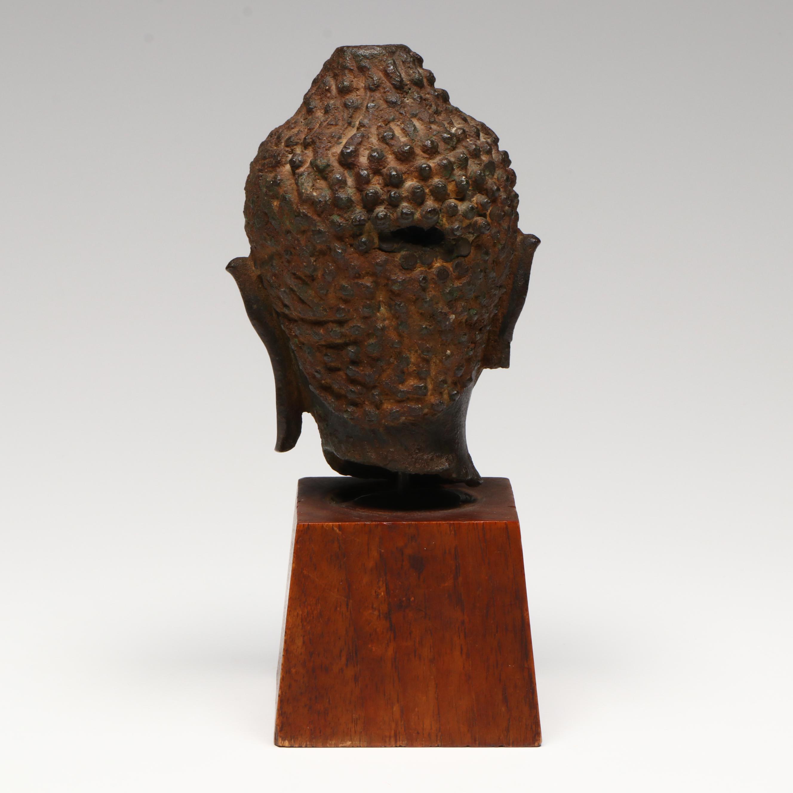 Thai Chien Sen Bronze Head of Buddha, Circa 16th or 17th Century