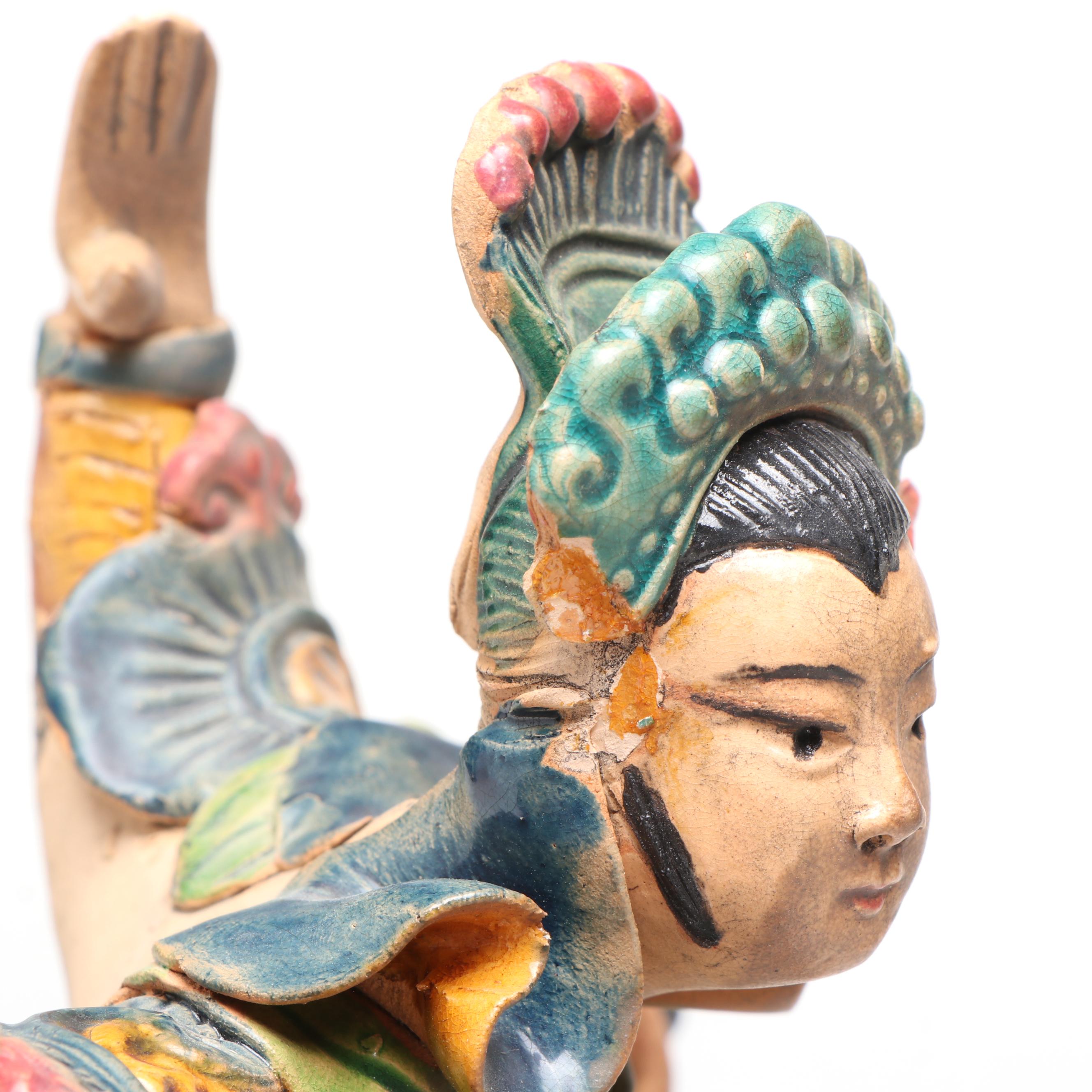 Chinese Style Warrior on Horseback Figurine