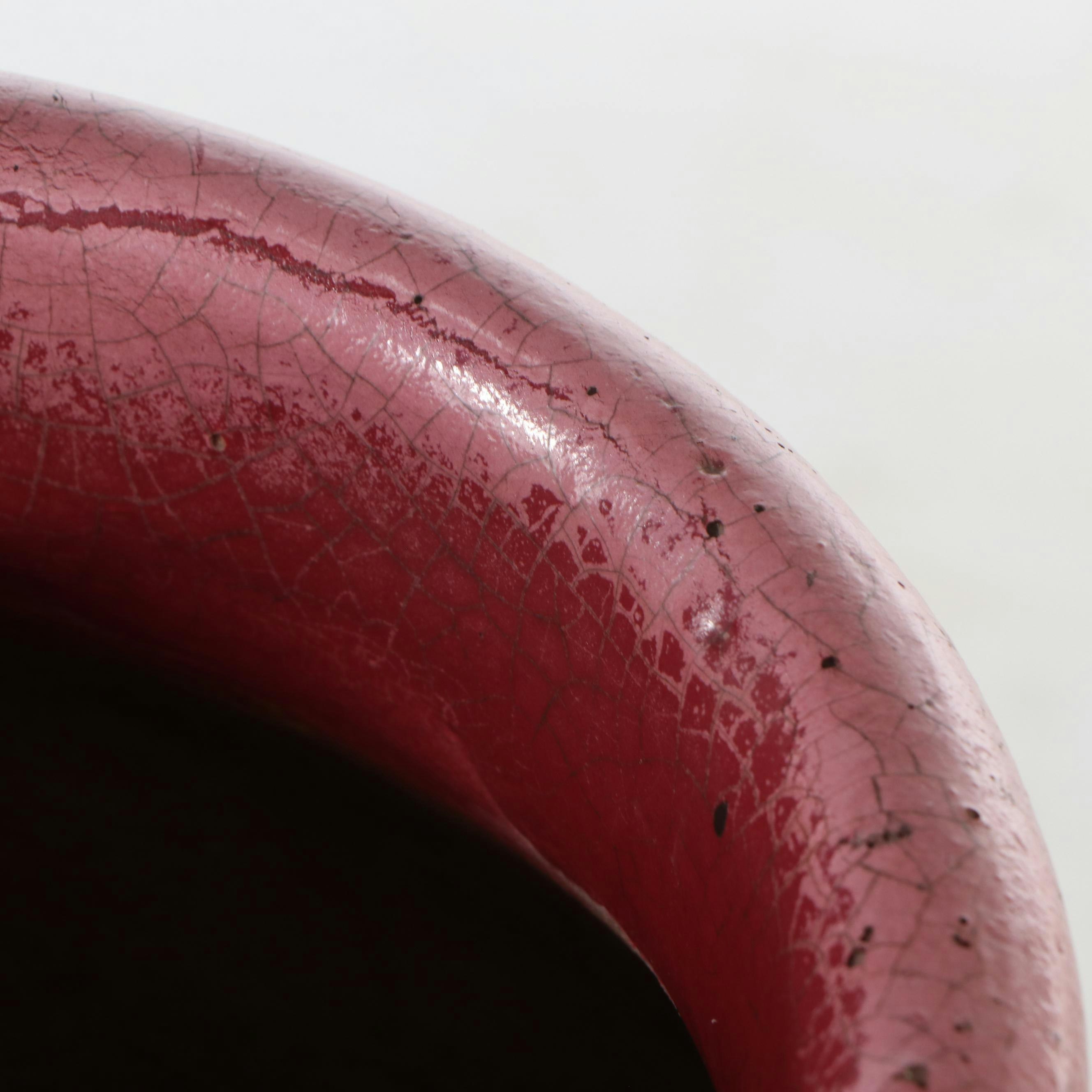 Pair of 2'2 Red Glazed Art Pottery Floor Vases, Early 20th Century