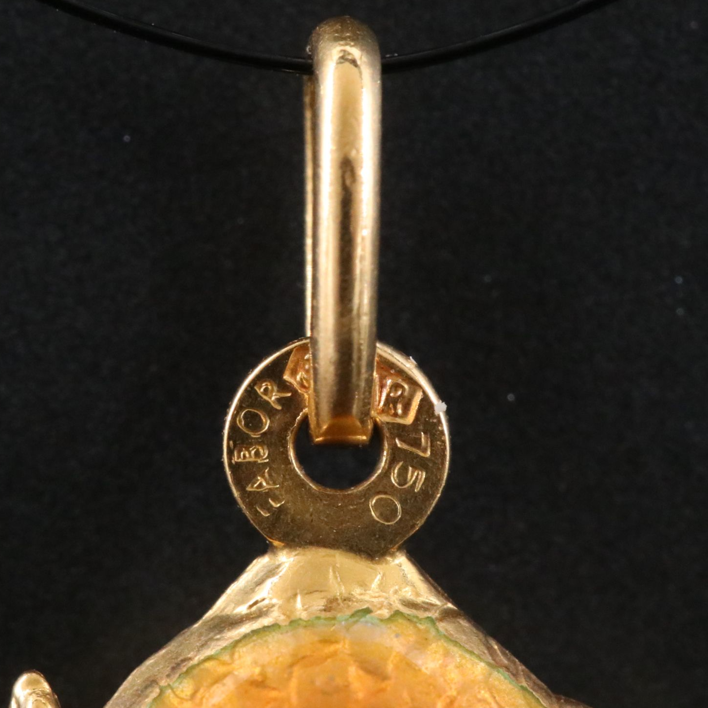 18K Enamel Fish Charm Pendant