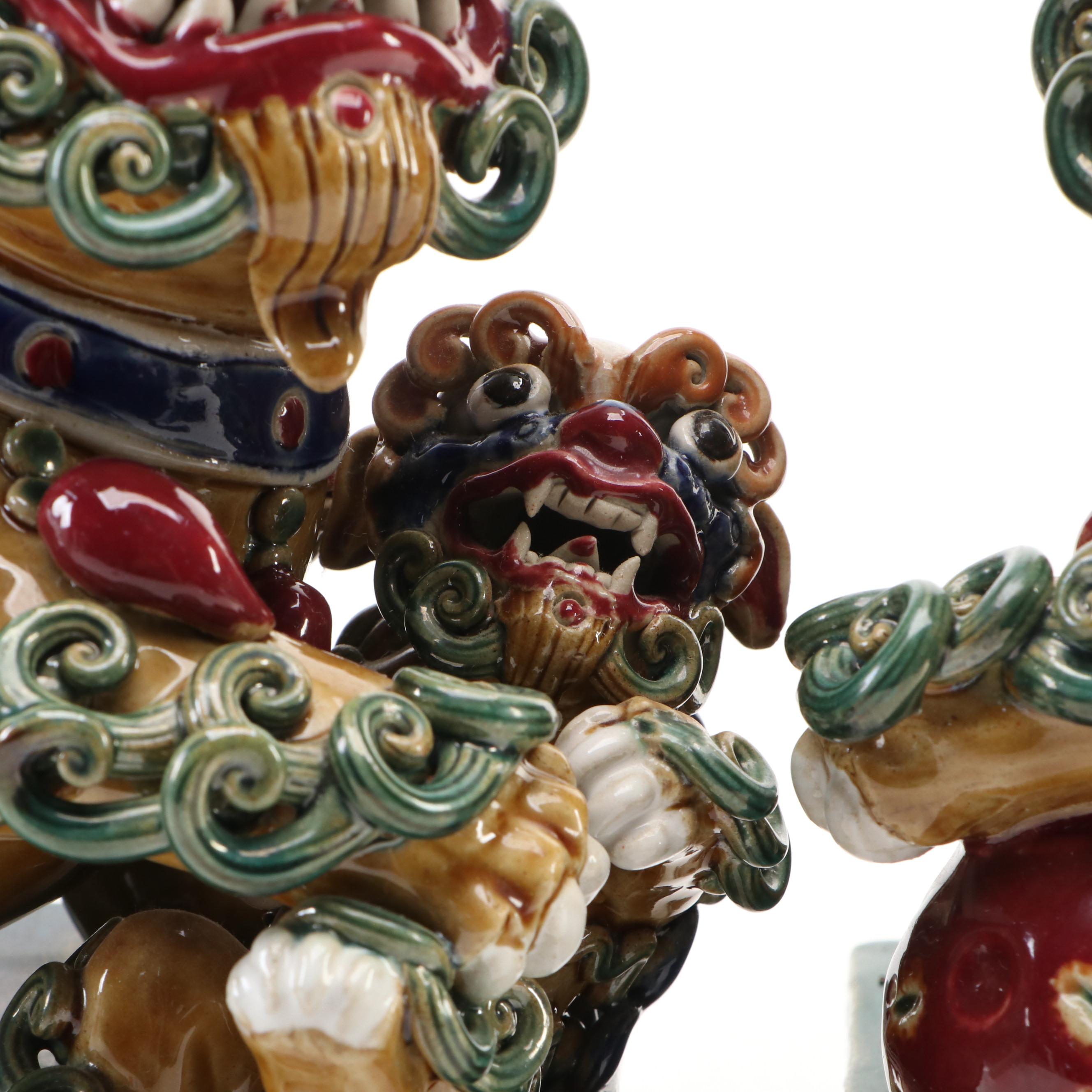 Chinese Ceramic Guardian Lions