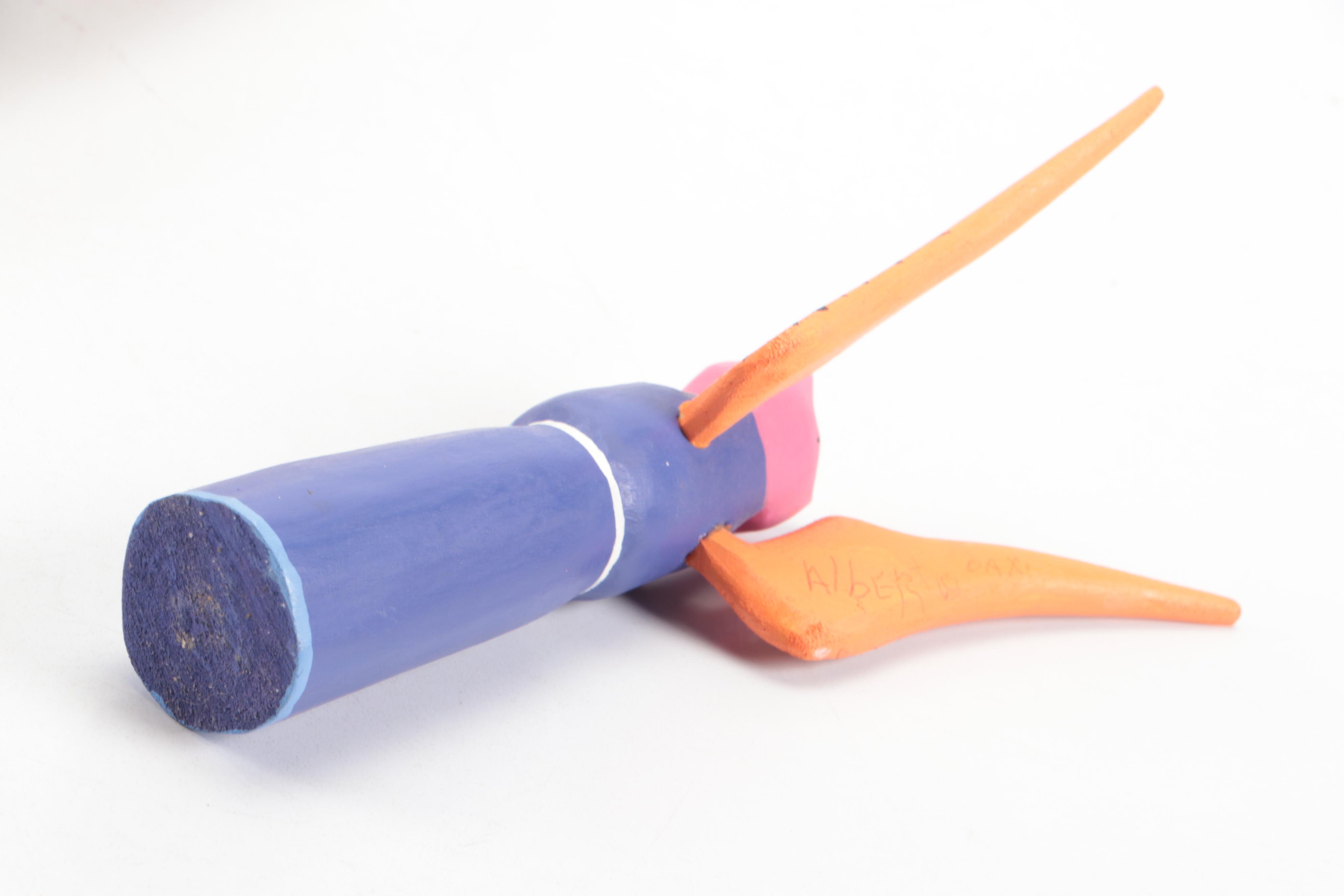 Chris Kennedy-Bubany Hand-Painted Ceramic Dish with Carved Wood Animals