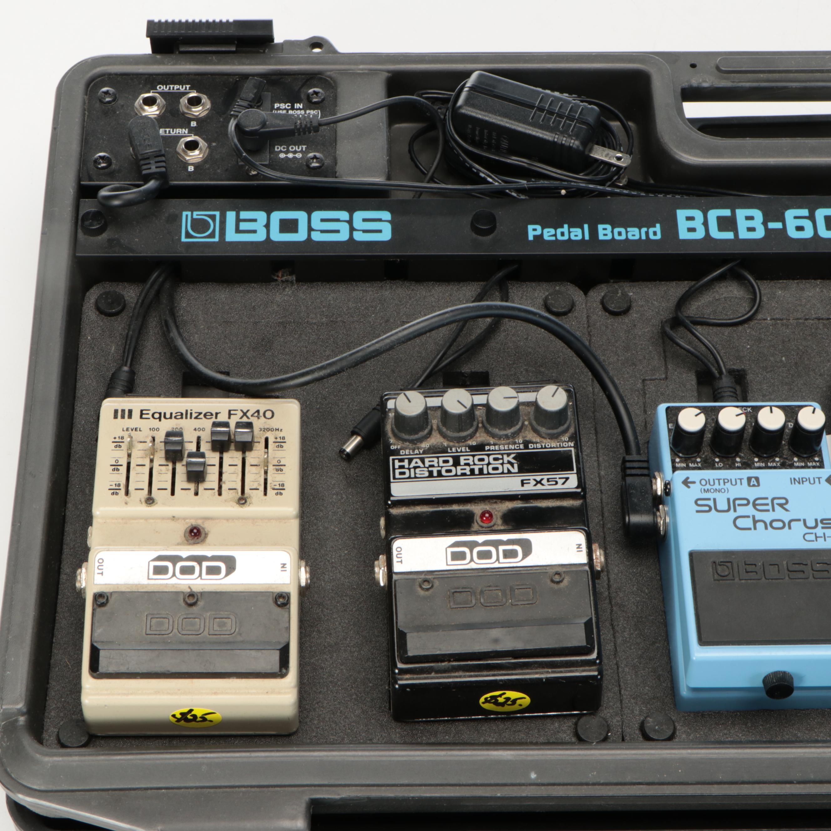 Boss Pedal Board BCB-60 with Ibanez, DOD, Boss & Cry Baby Wah Pedals
