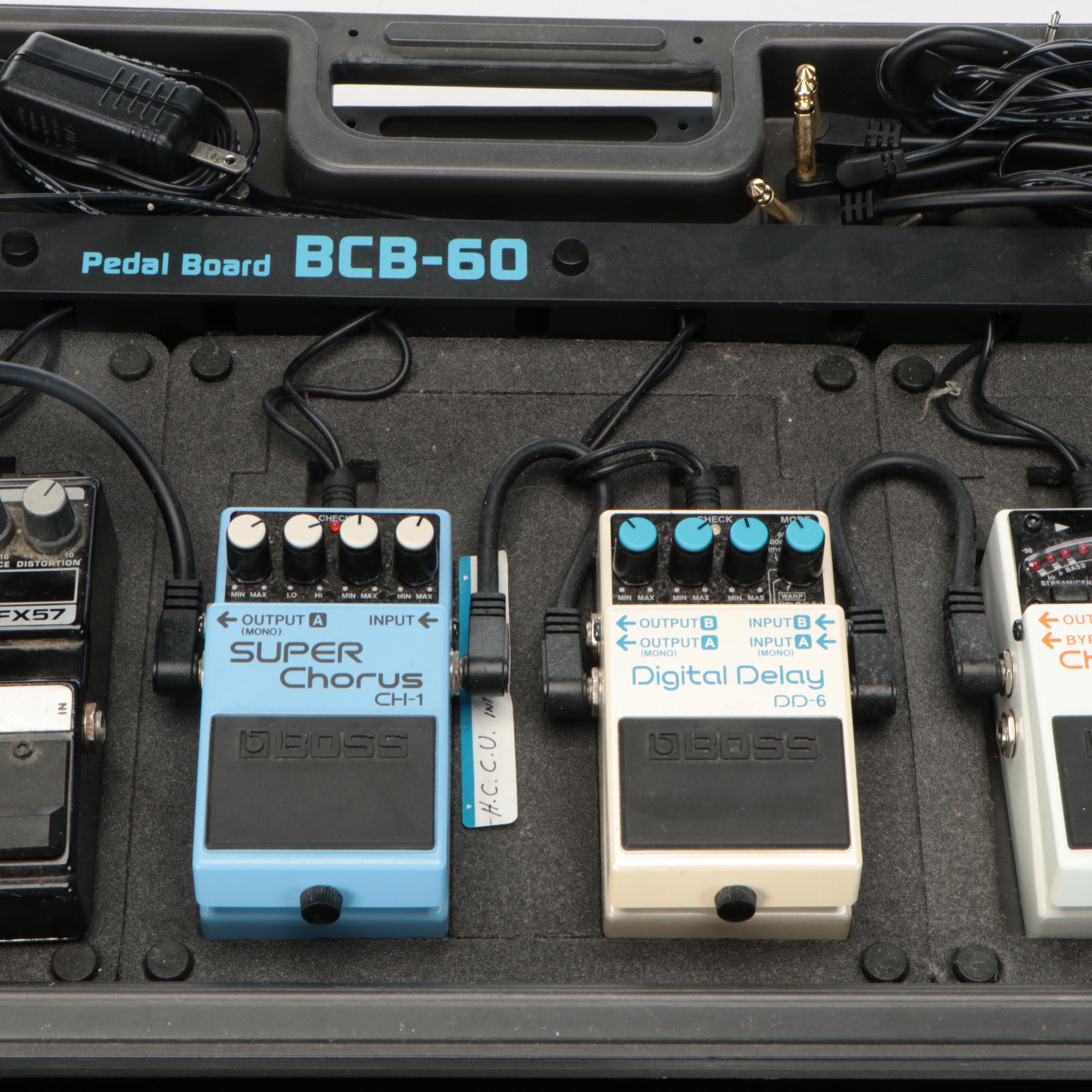 Boss Pedal Board BCB-60 with Ibanez, DOD, Boss & Cry Baby Wah Pedals