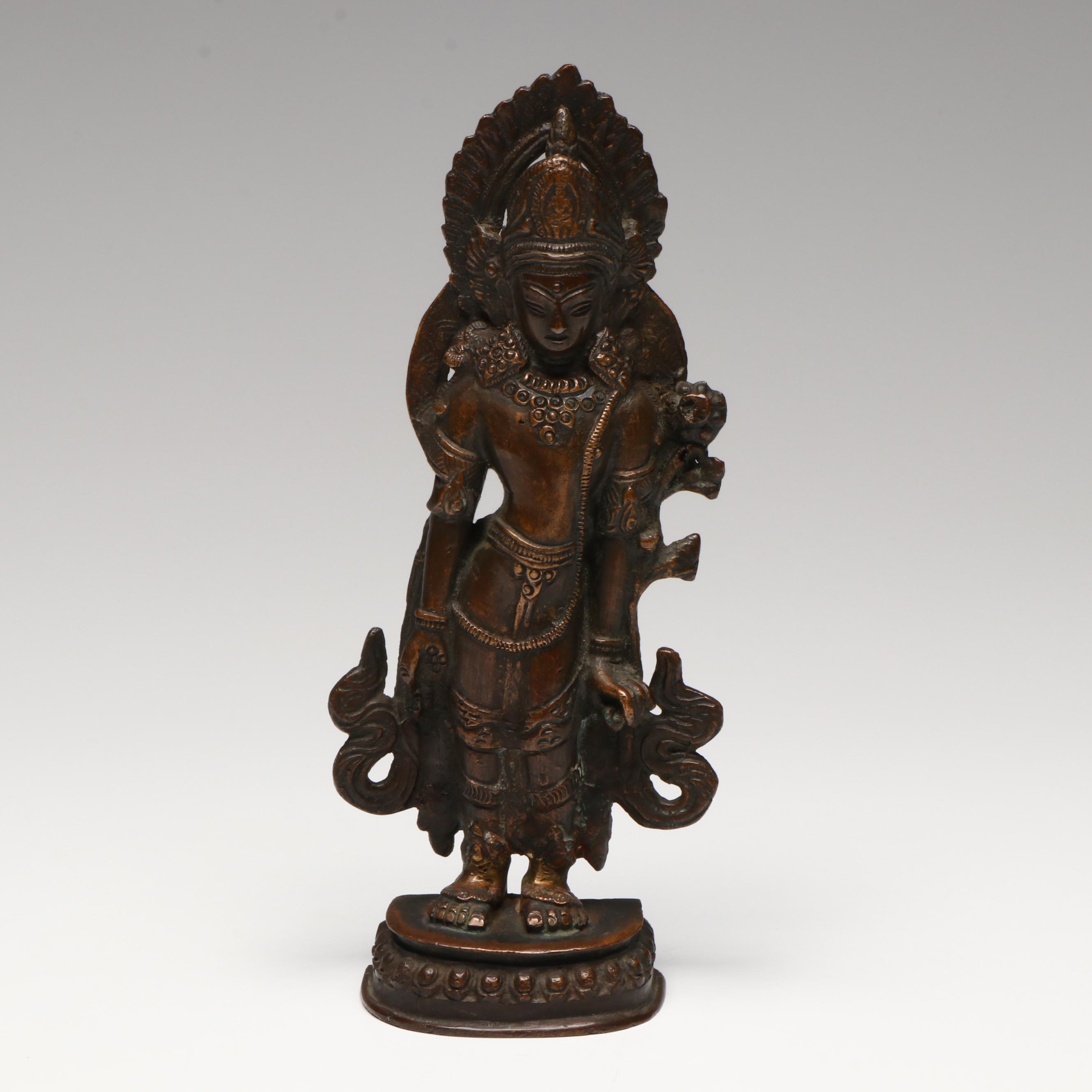 Nepalese Bronze Standing Lakshmi, 19th Century
