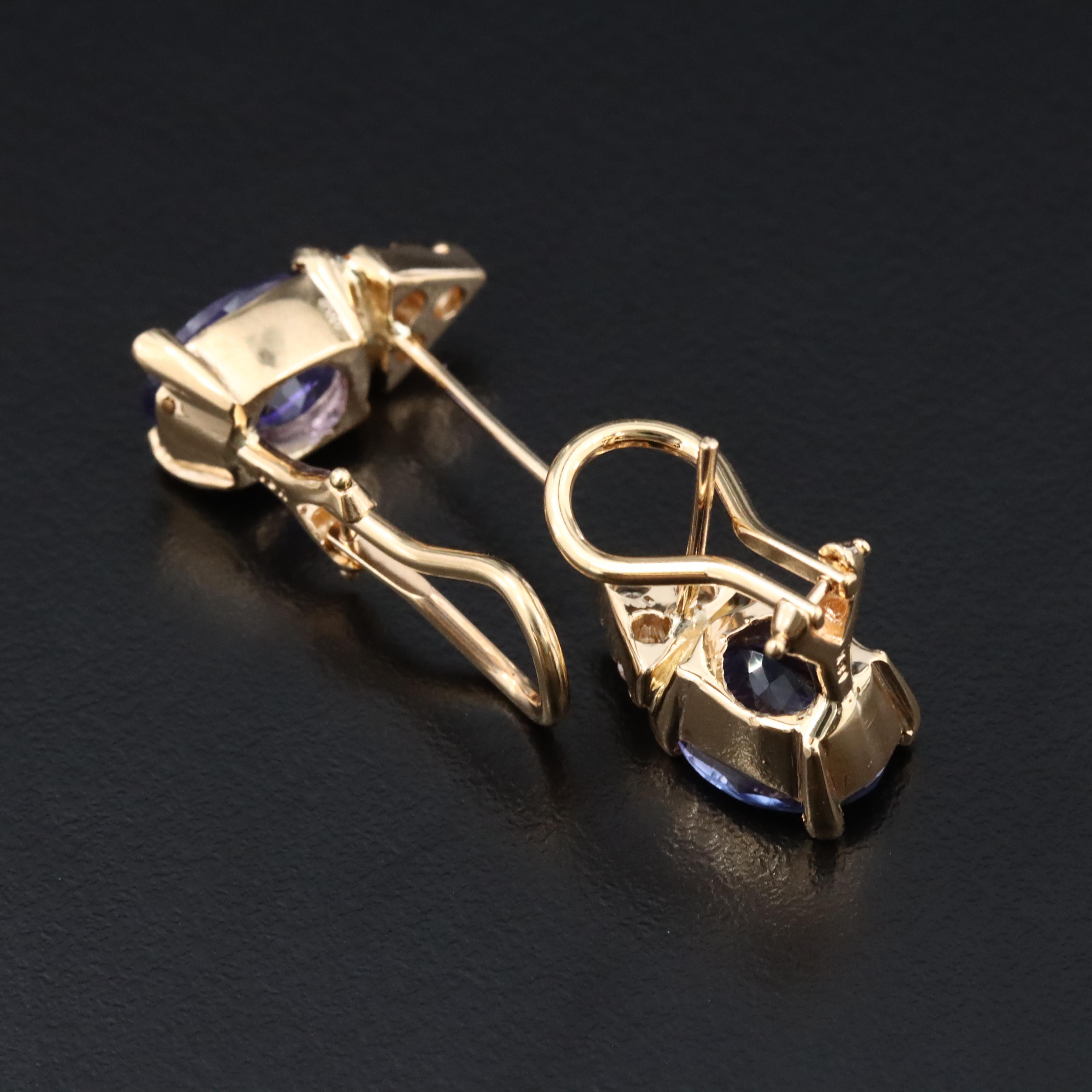 18K Tanzanite and Diamond Earrings