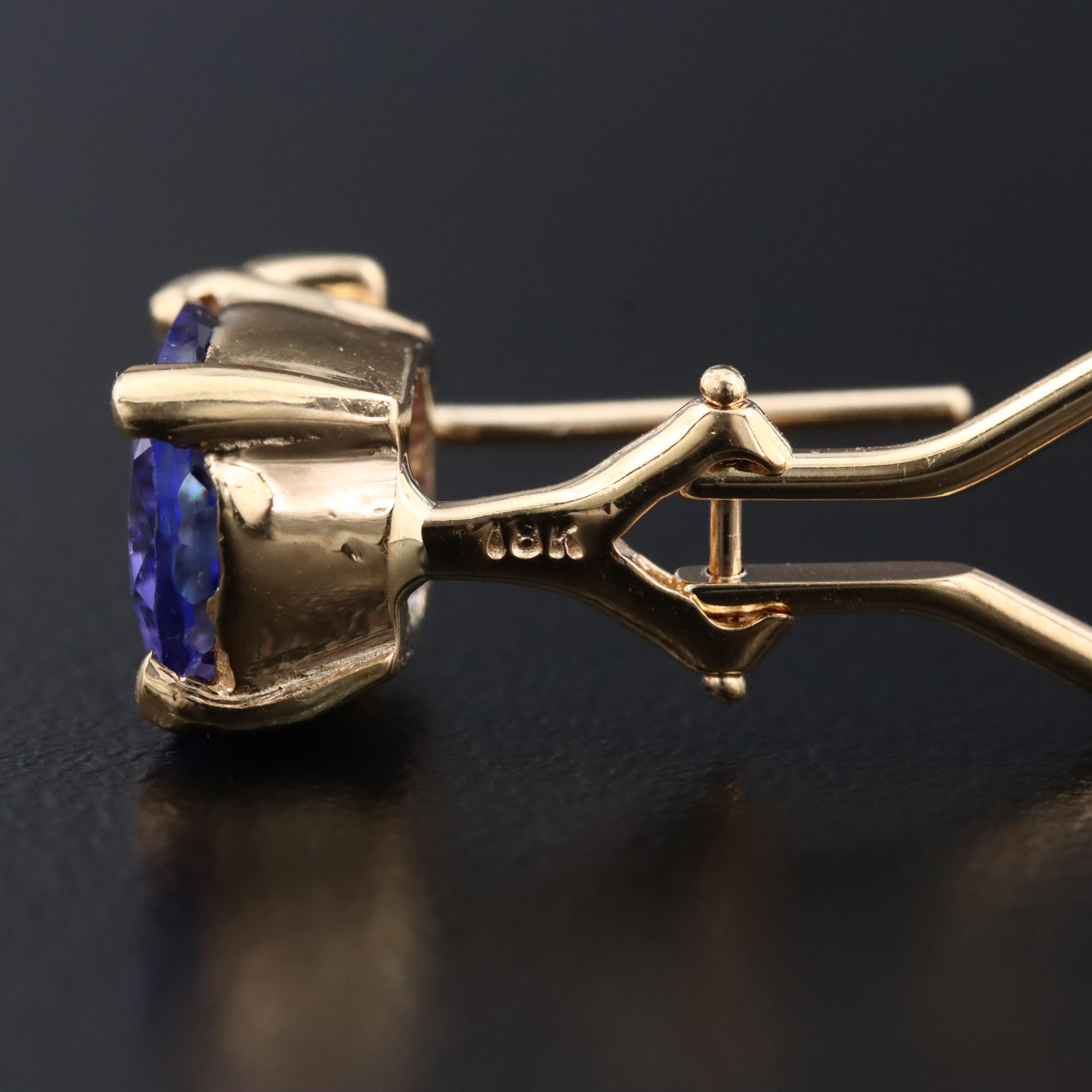 18K Tanzanite and Diamond Earrings