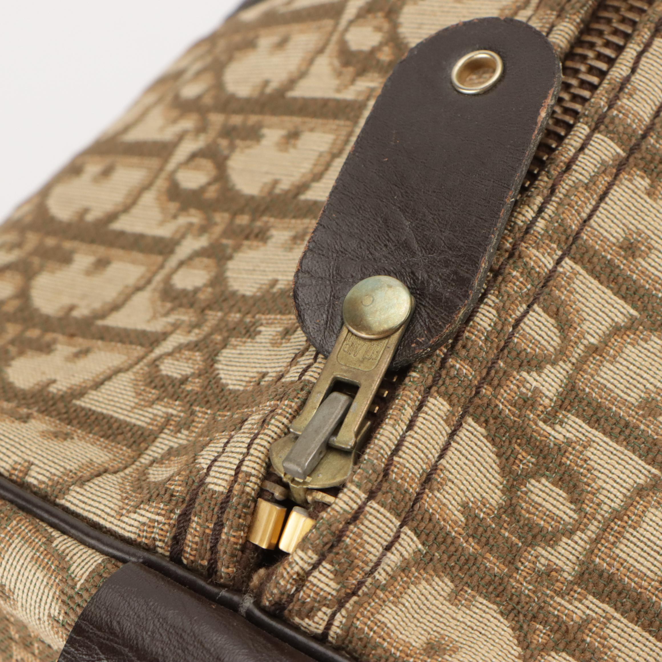 Christian Dior Boston Bag in Scotchgard™ Dior Oblique Brown Canvas, 1970s