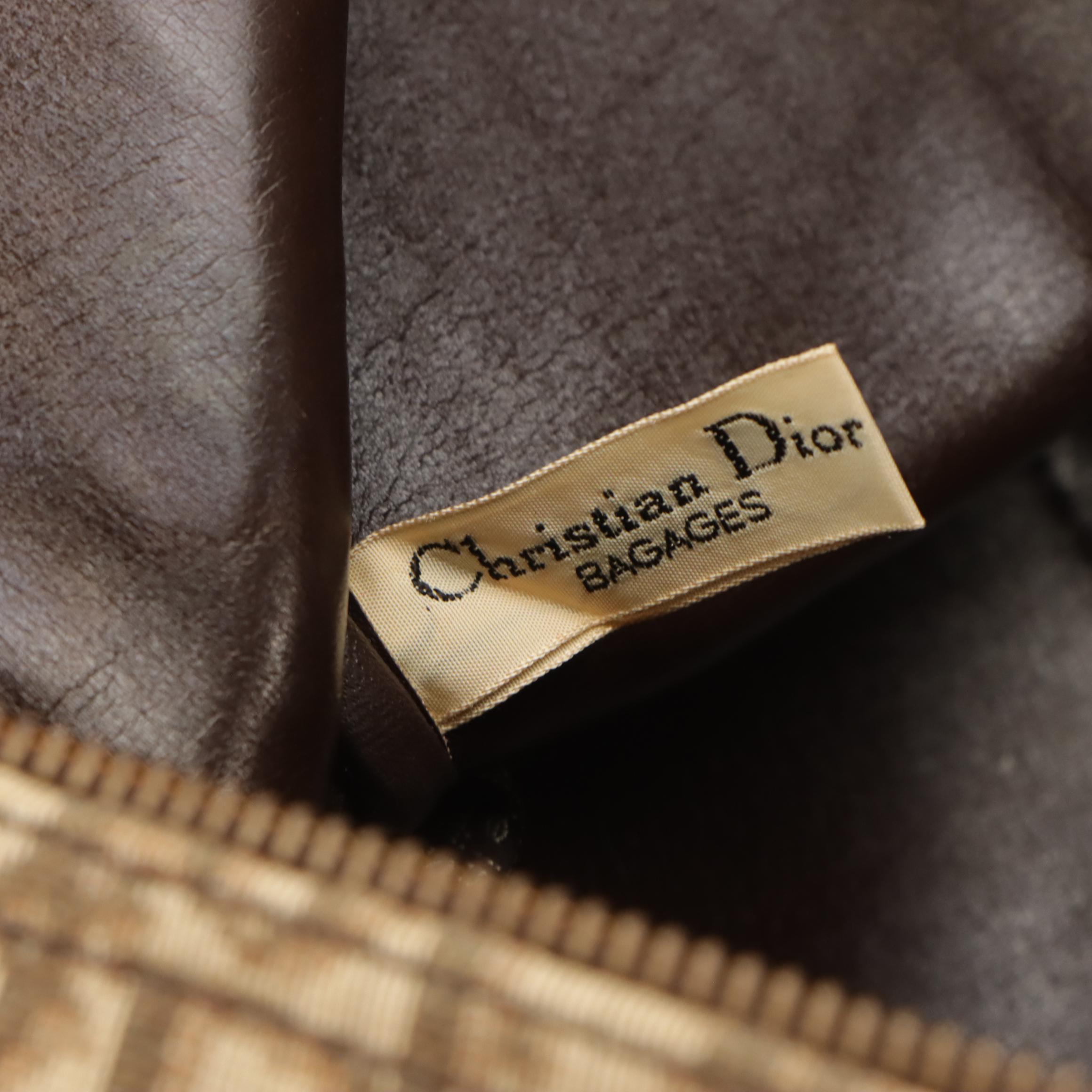 Christian Dior Boston Bag in Scotchgard™ Dior Oblique Brown Canvas, 1970s