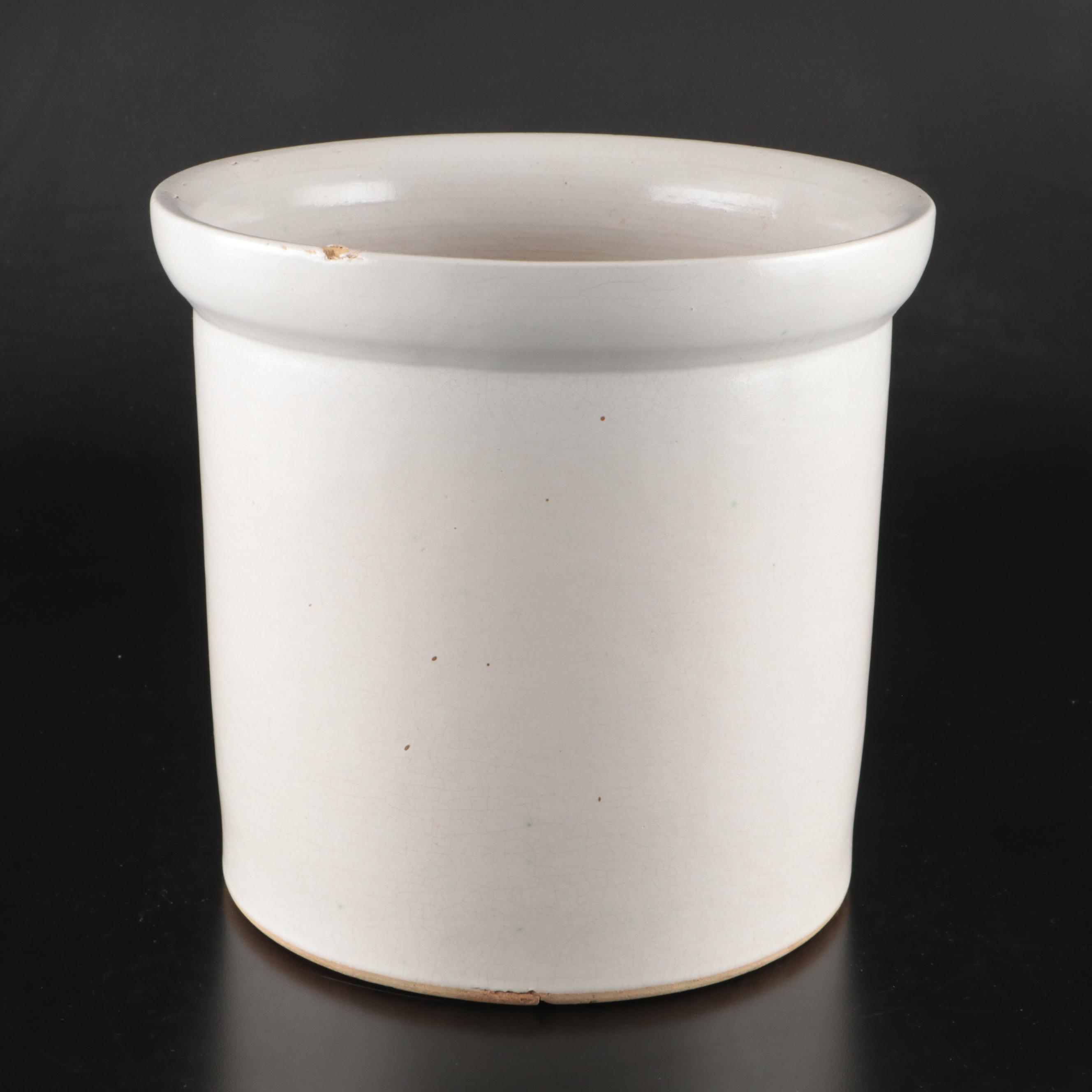 Burley Clay Productions White Glazed Earthenware Crock