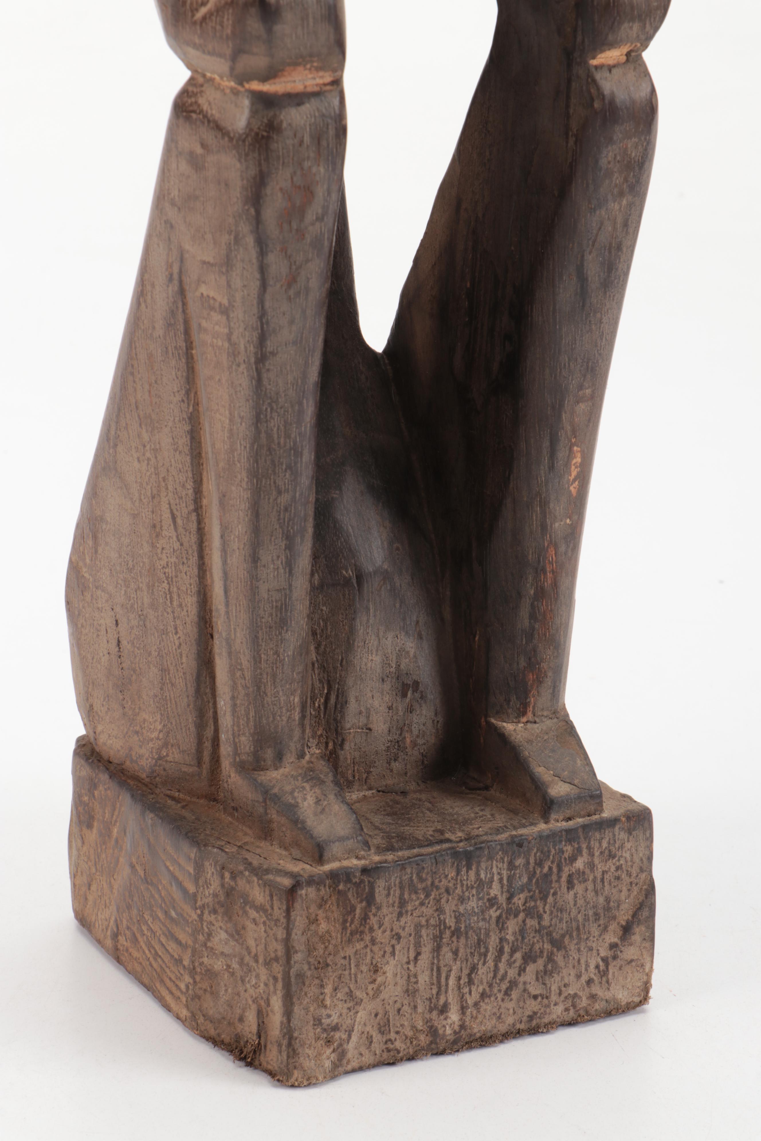 Sumatran Batak Carved Wood Figure, Nigerian Bead & Metal, Other Souvenir Masks