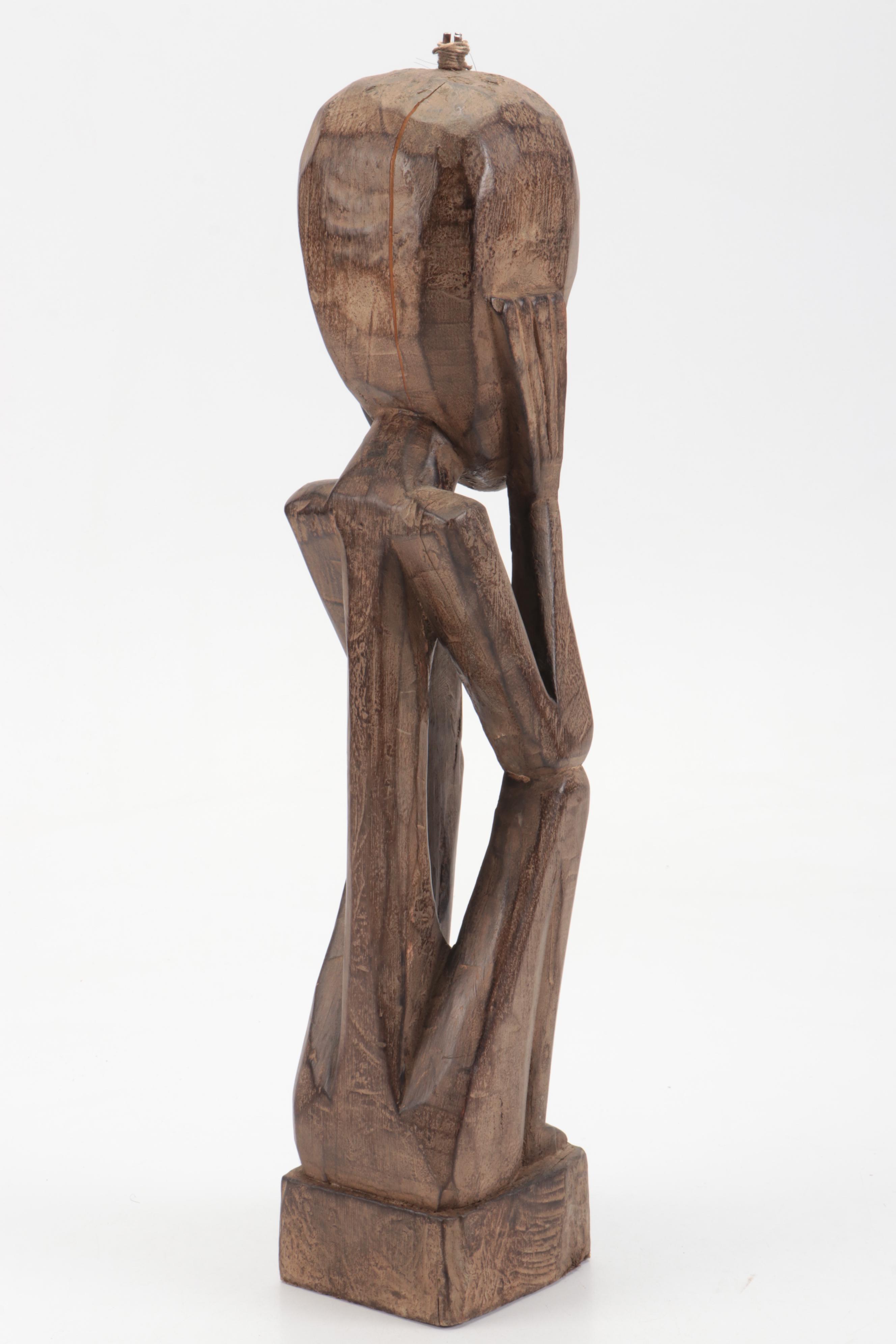 Sumatran Batak Carved Wood Figure, Nigerian Bead & Metal, Other Souvenir Masks