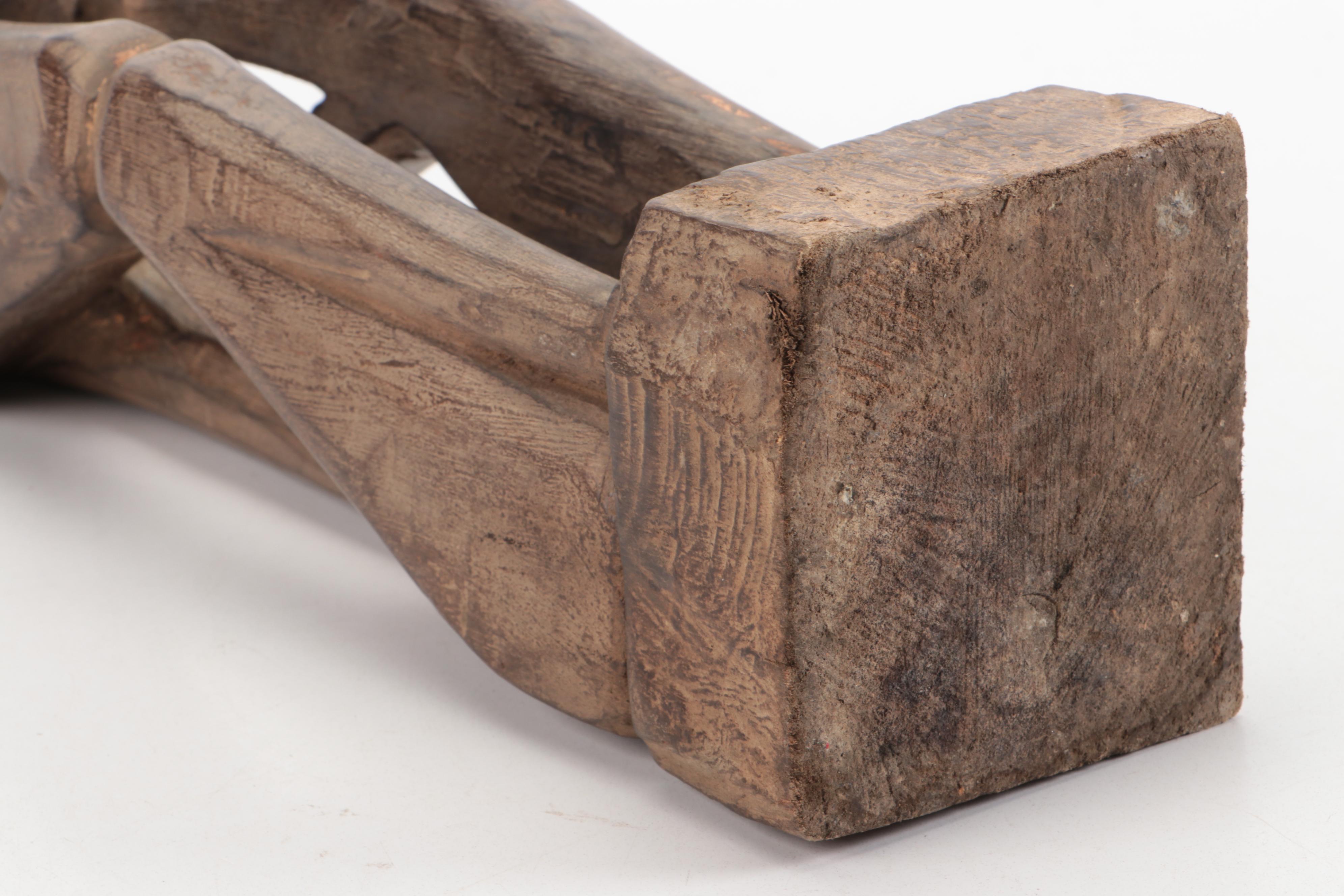 Sumatran Batak Carved Wood Figure, Nigerian Bead & Metal, Other Souvenir Masks