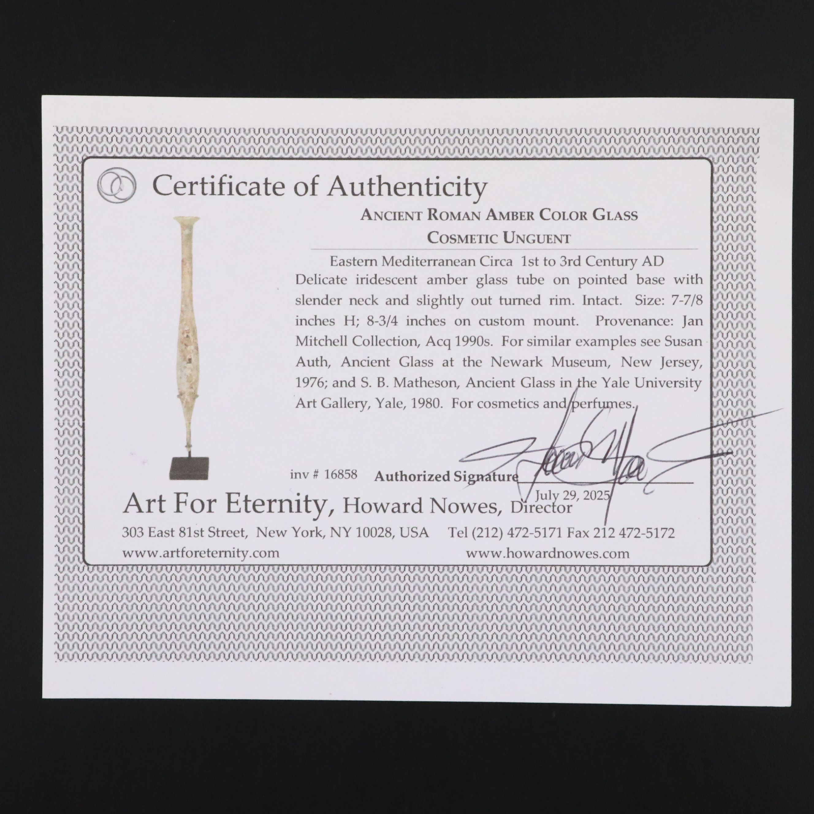 Ancient Roman Glass Cosmetic Unguent, Circa 1st–3rd Century CE