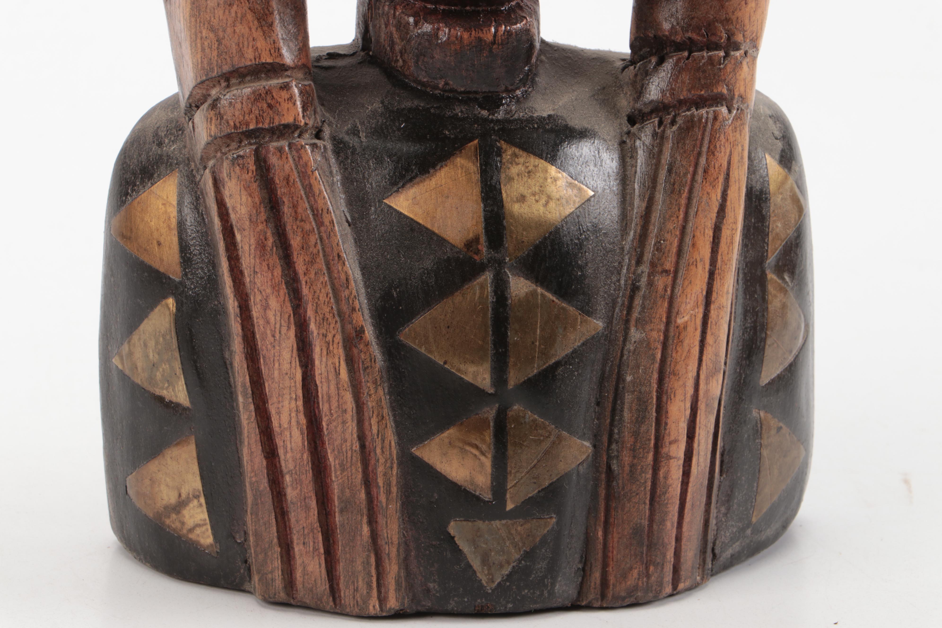 Sumatran Batak Carved Wood Figure, Nigerian Bead & Metal, Other Souvenir Masks