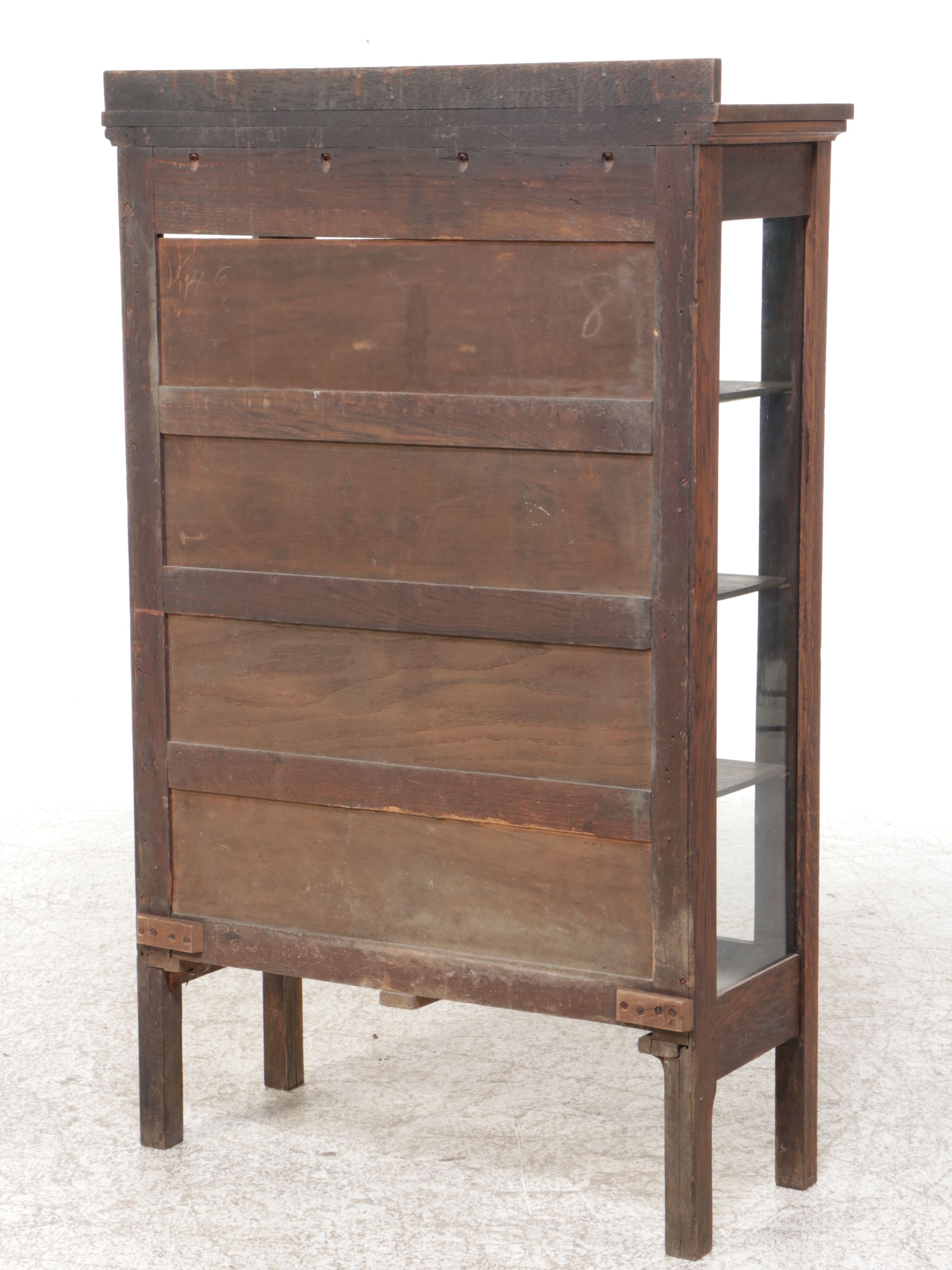 Arts & Crafts Style Oak China Cabinet