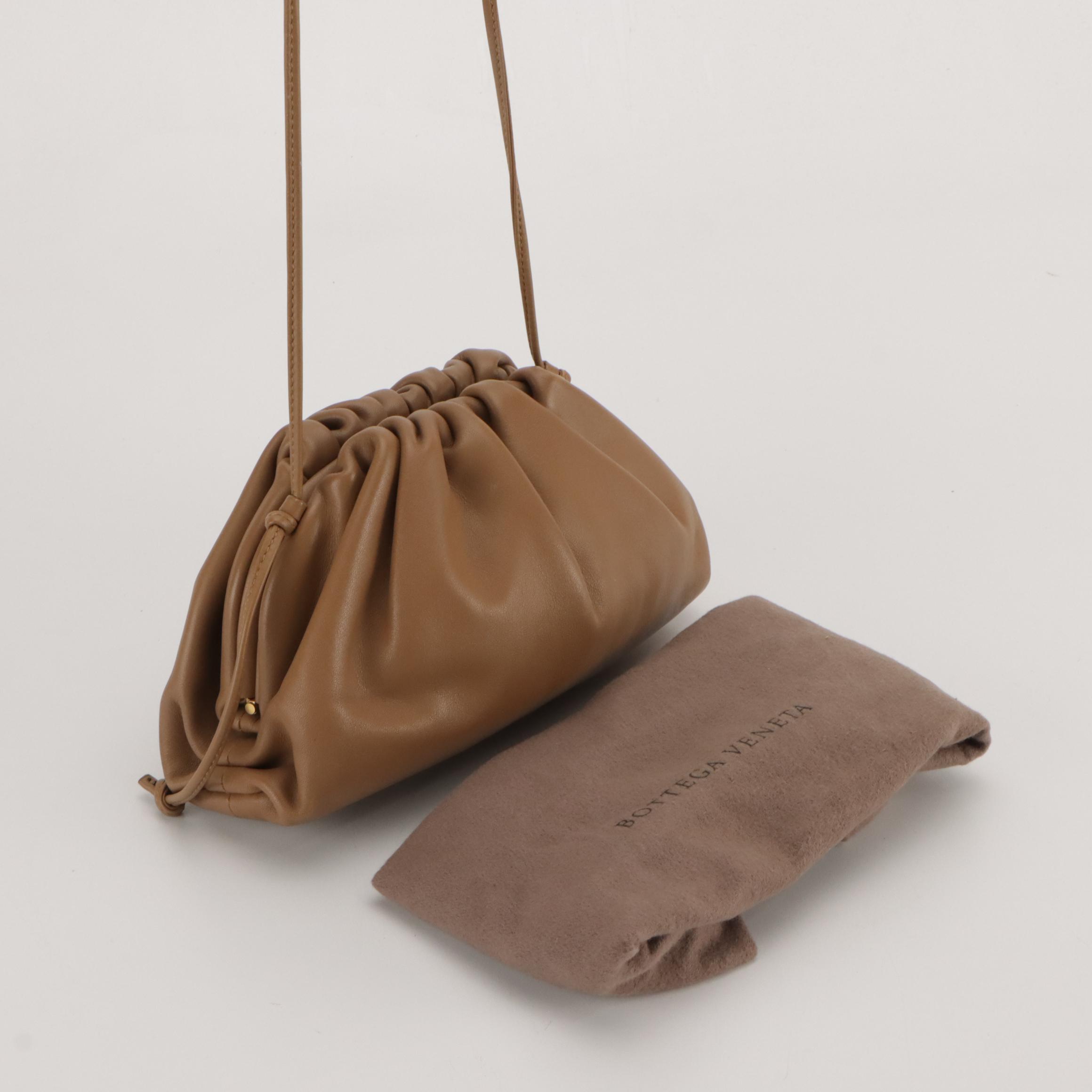 Bottega Veneta The Mini Pouch Crossbody Bag in Brown Calfskin Leather
