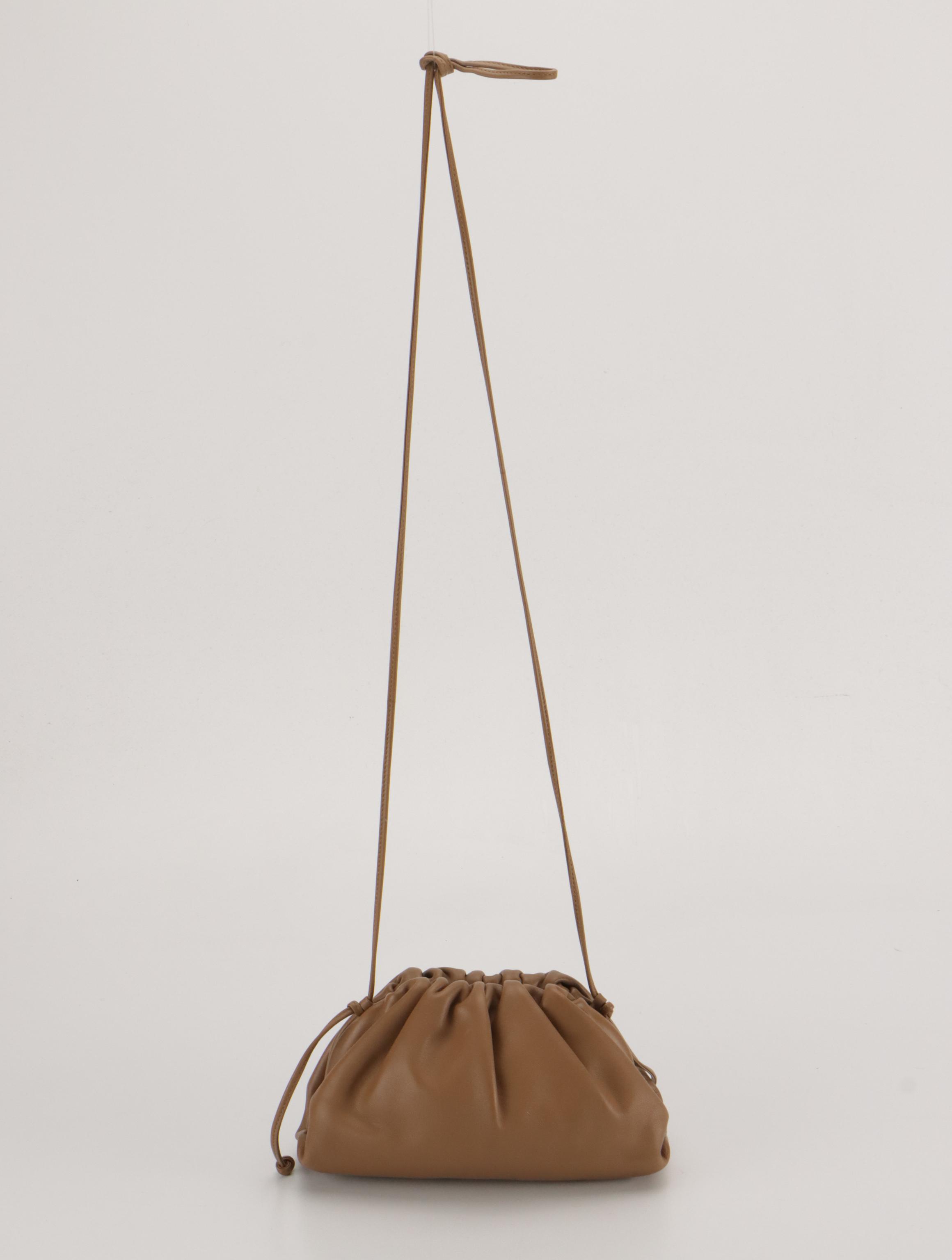 Bottega Veneta The Mini Pouch Crossbody Bag in Brown Calfskin Leather