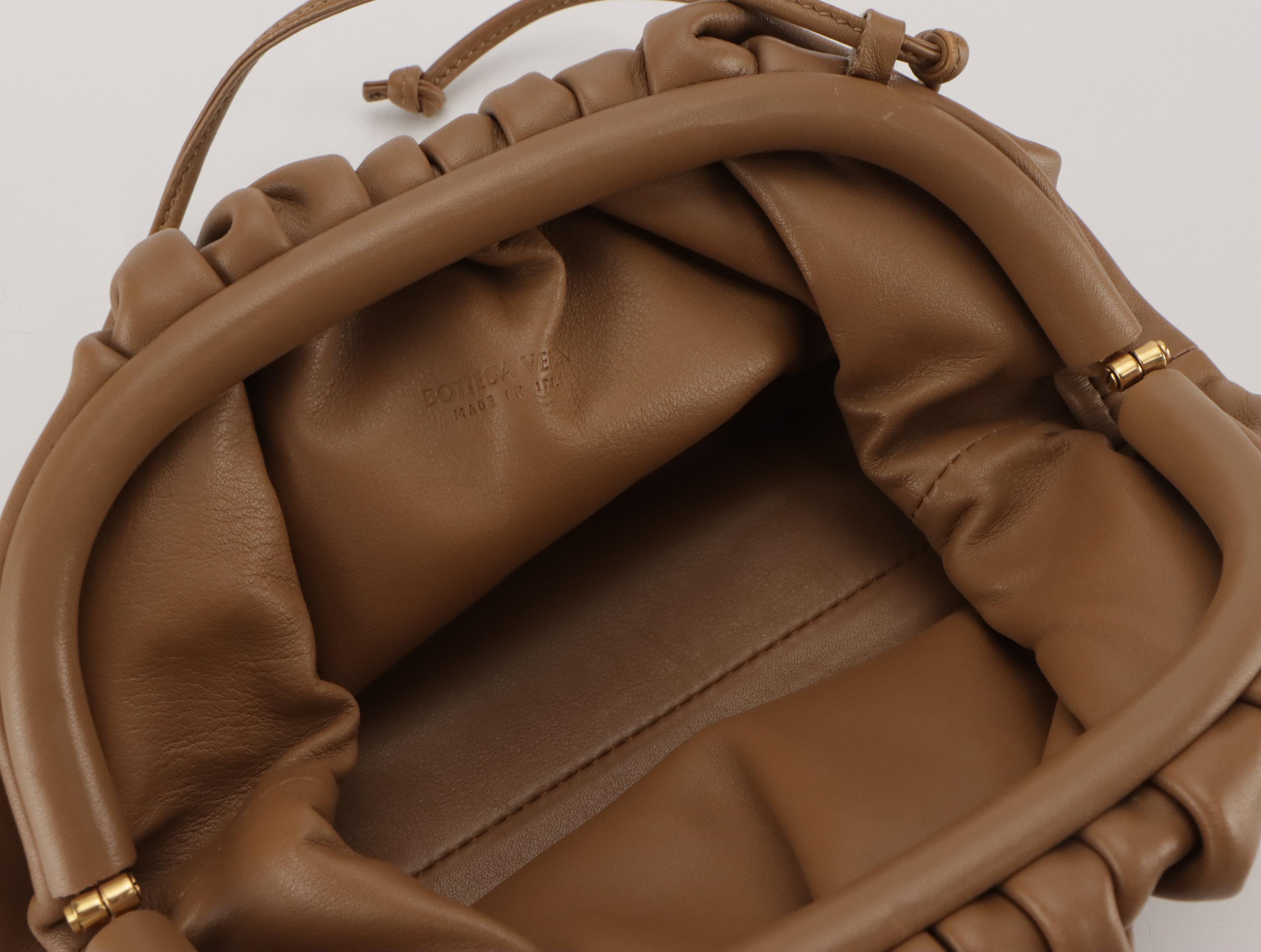 Bottega Veneta The Mini Pouch Crossbody Bag in Brown Calfskin Leather