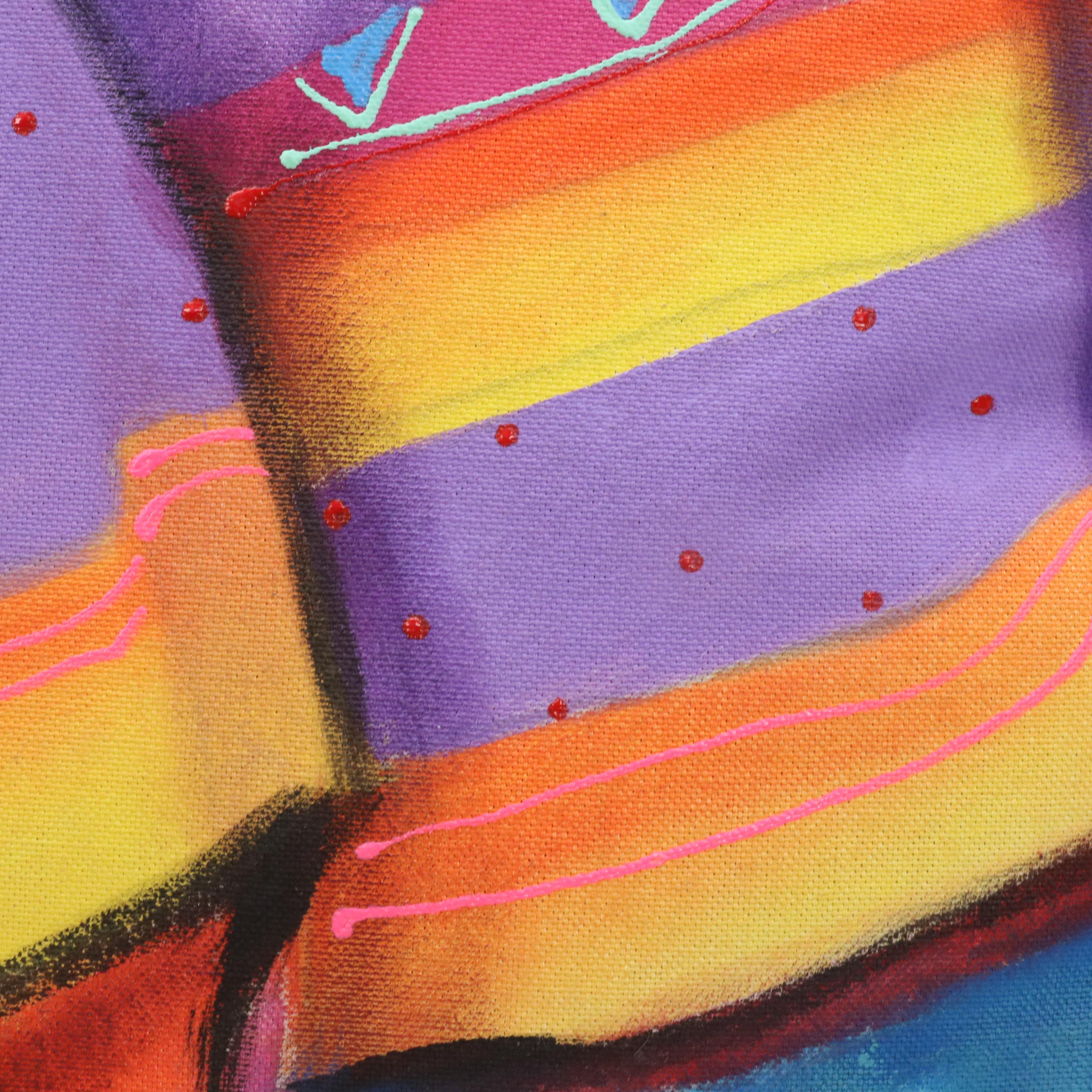 Southwest Painted Figures on Pillow, 2002