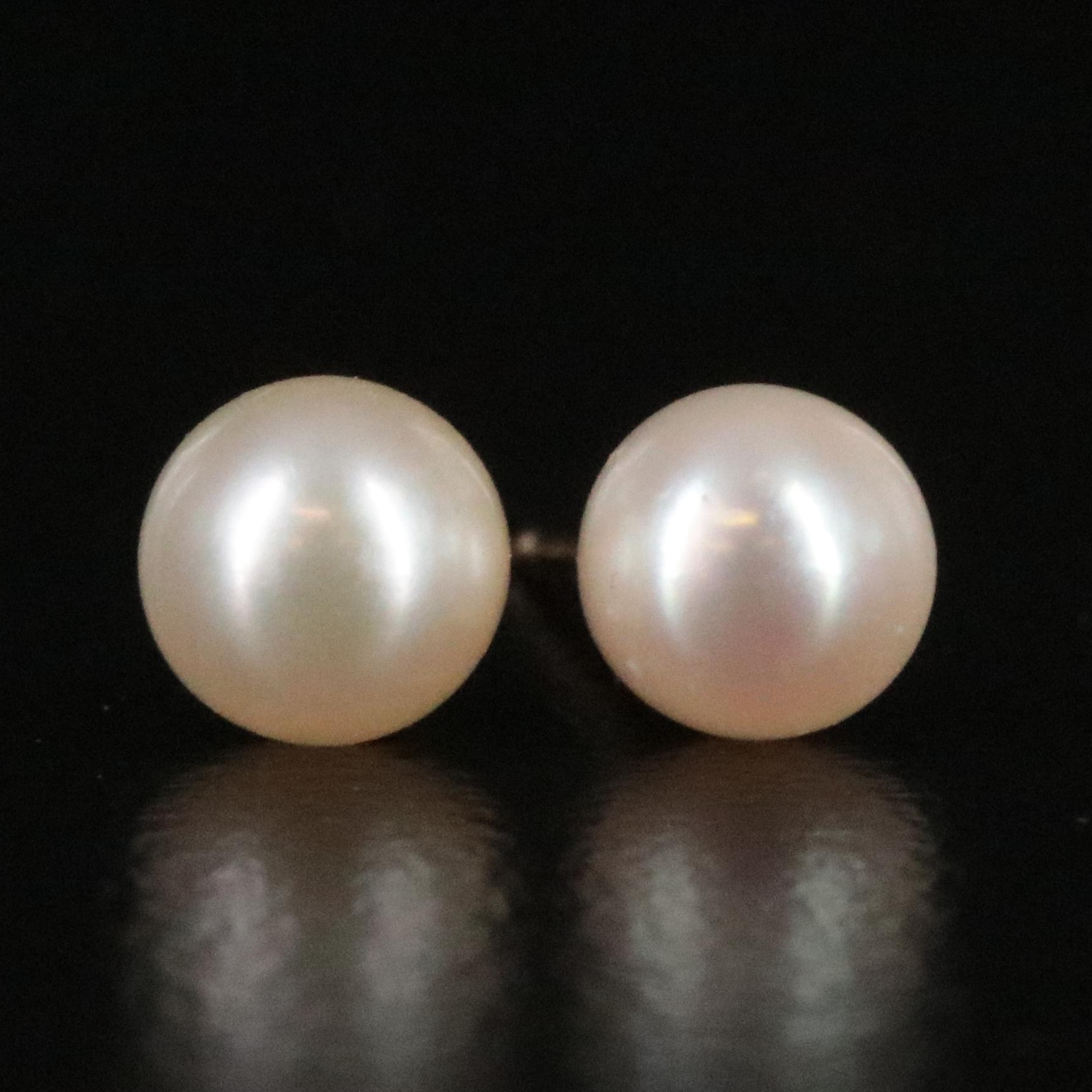 14K Pearl Stud Earrings
