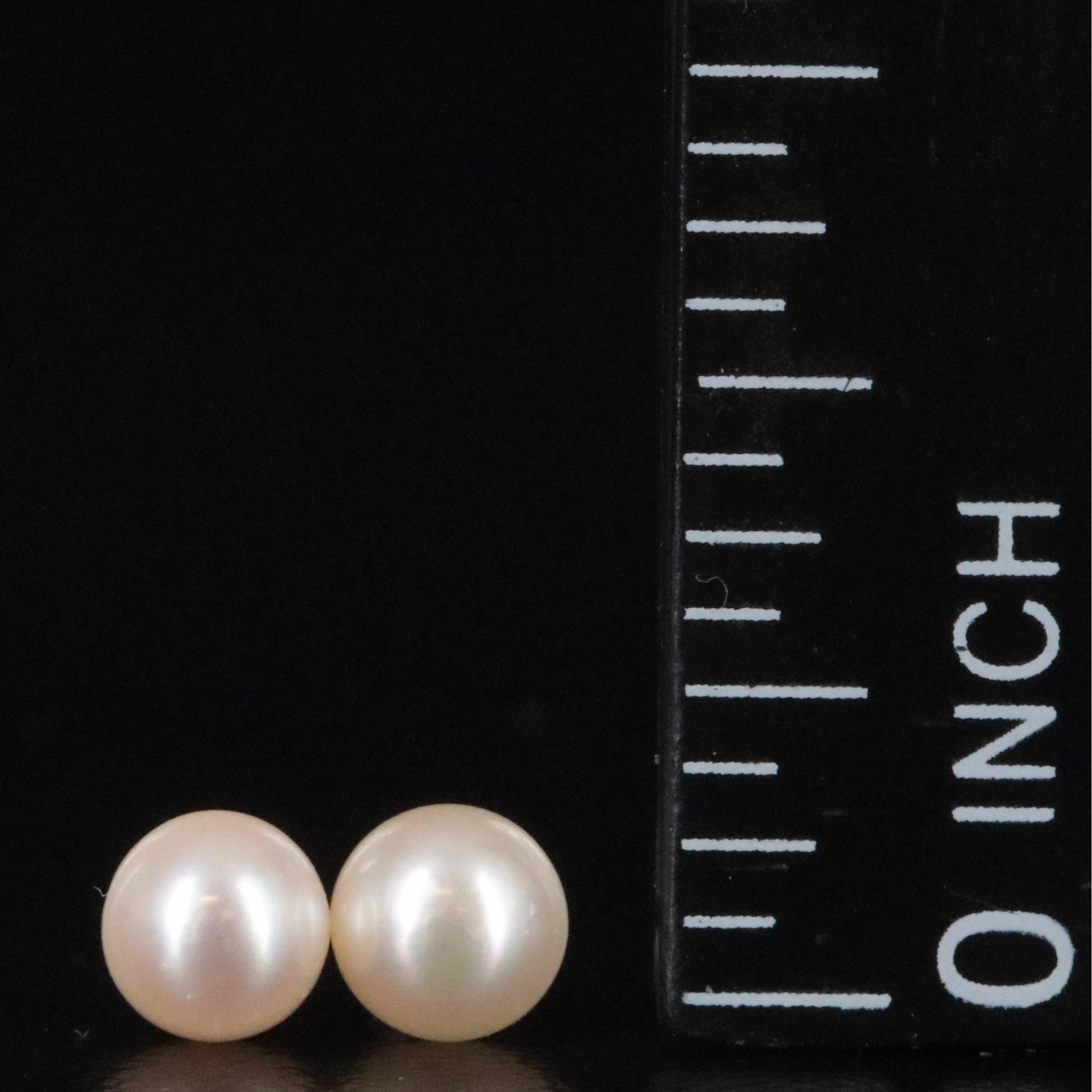 14K Pearl Stud Earrings