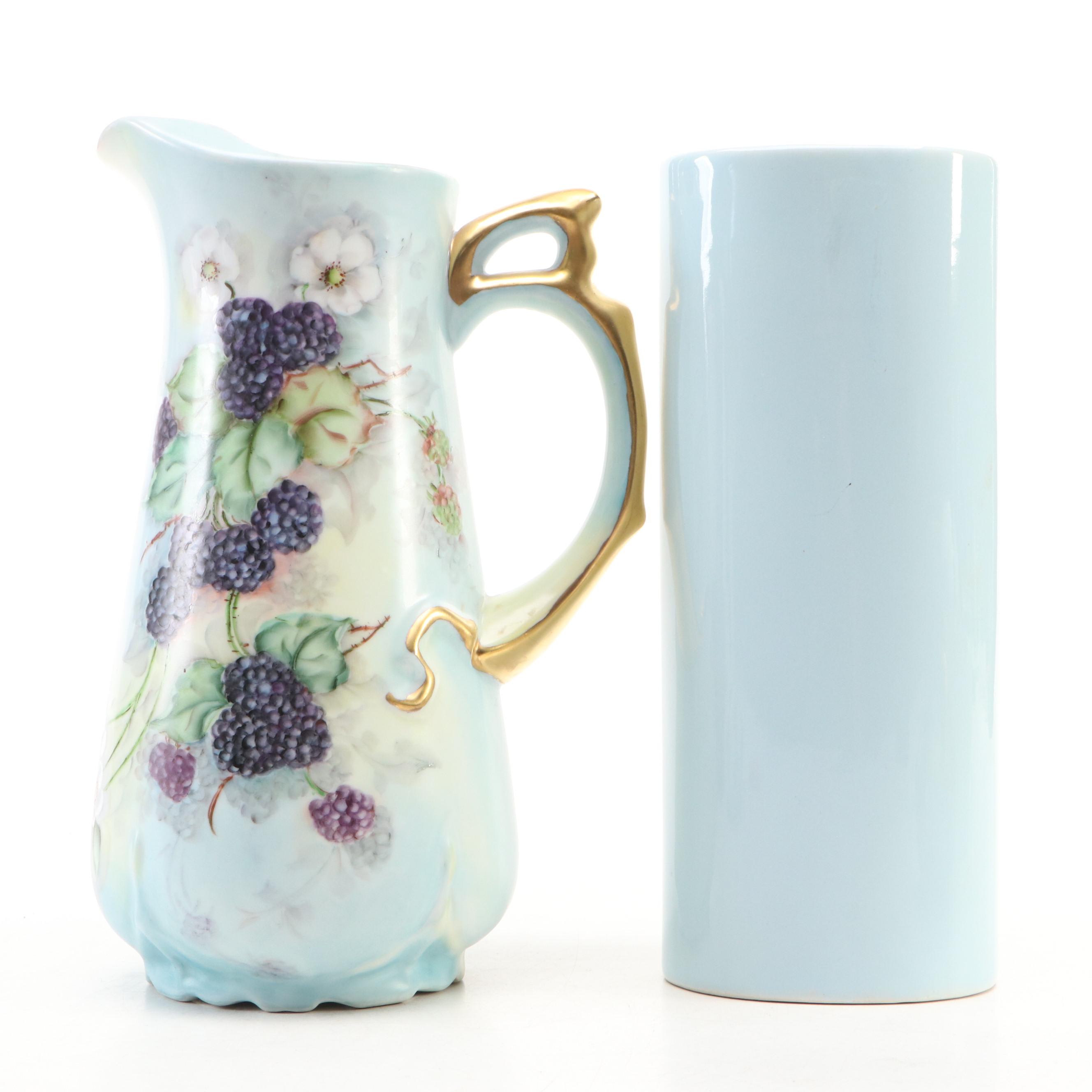 Royal Schwarzburg Porcelain Portrait Vase with Victorian Style and Other Decor