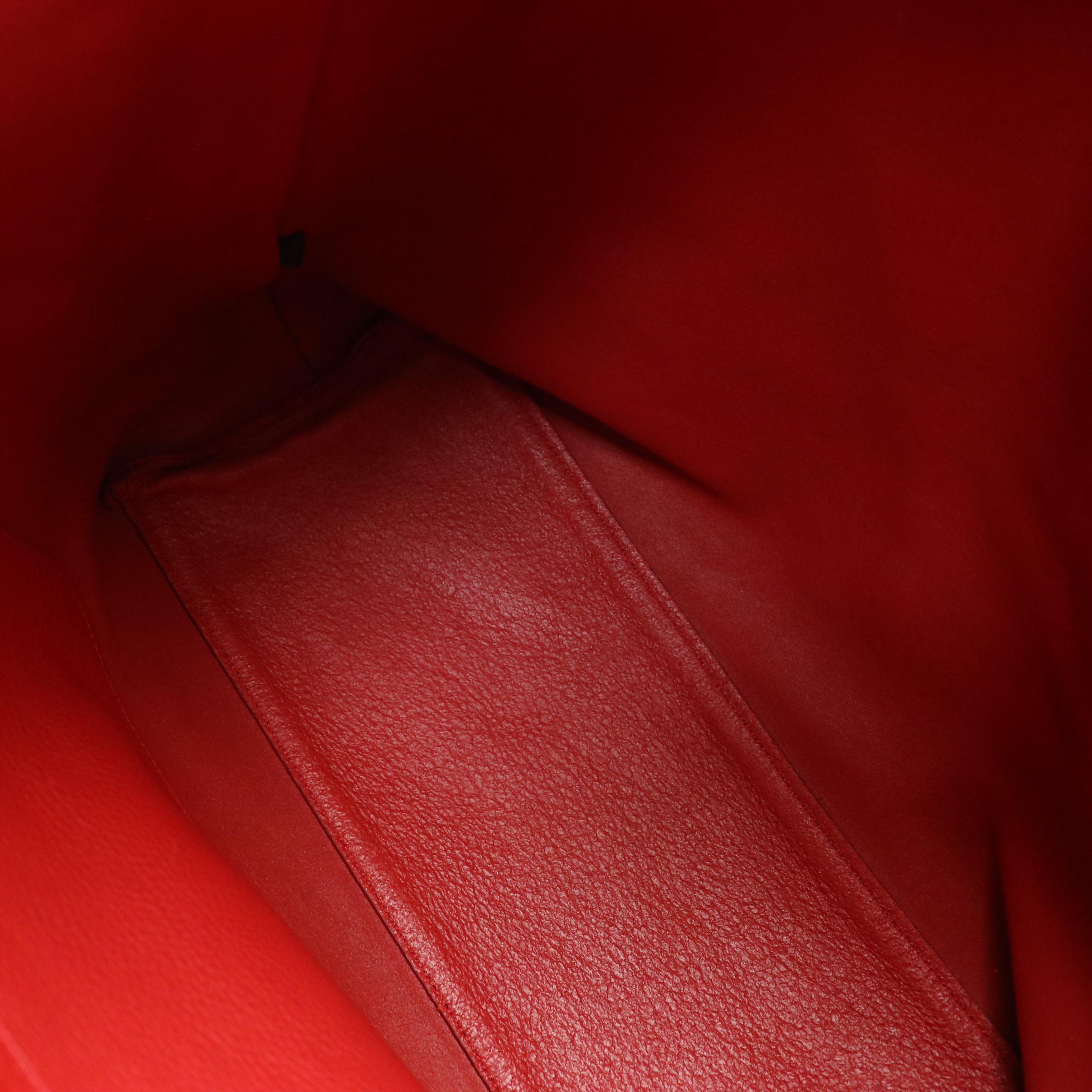 Prada Extra Large Slouchy Two-Way Tote in Cherry Red Grained Leather