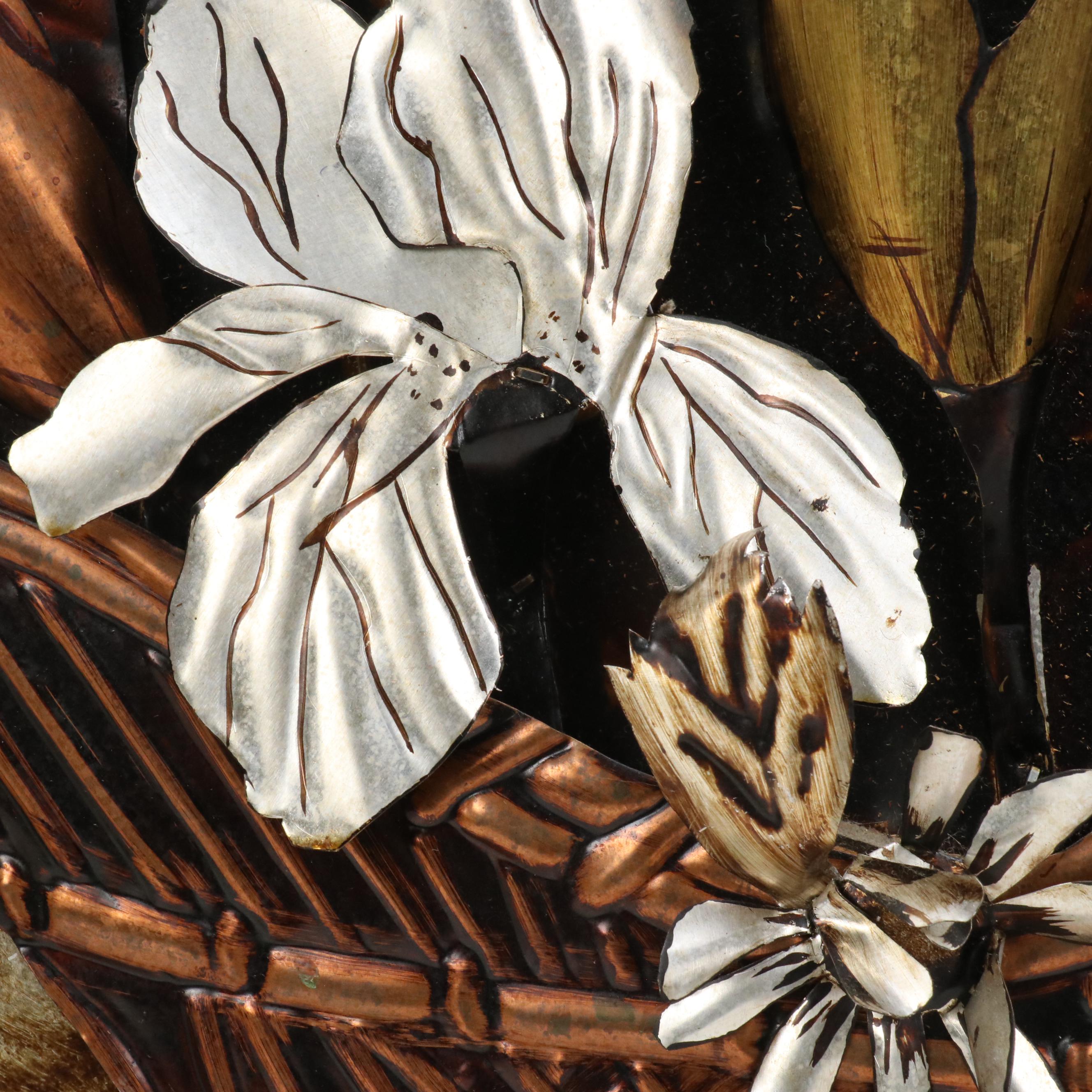 Mid Century Modern Metalwork Floral Still Life