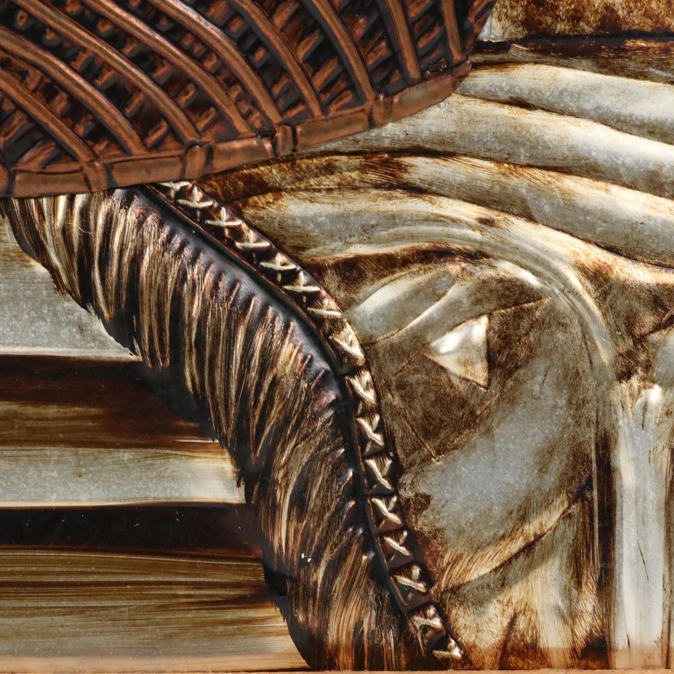 Mid Century Modern Metalwork Floral Still Life