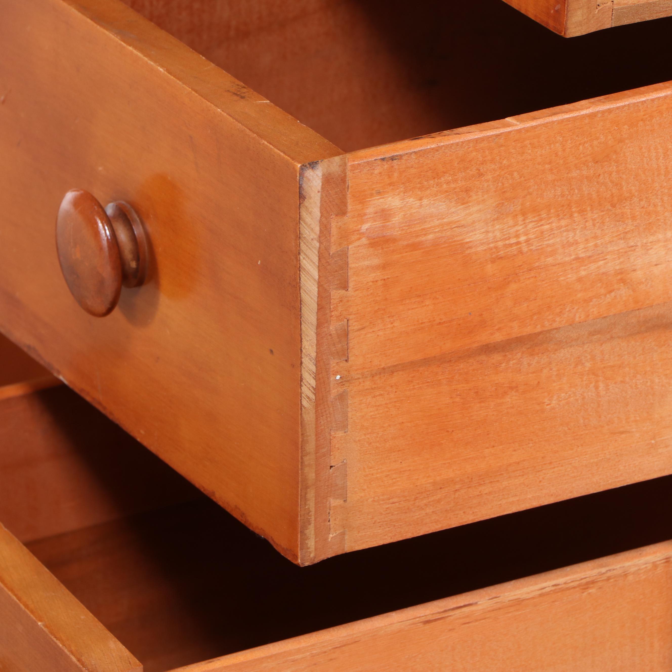 Maple Kneehole Desk with Plank Chair, Mid-20th Century