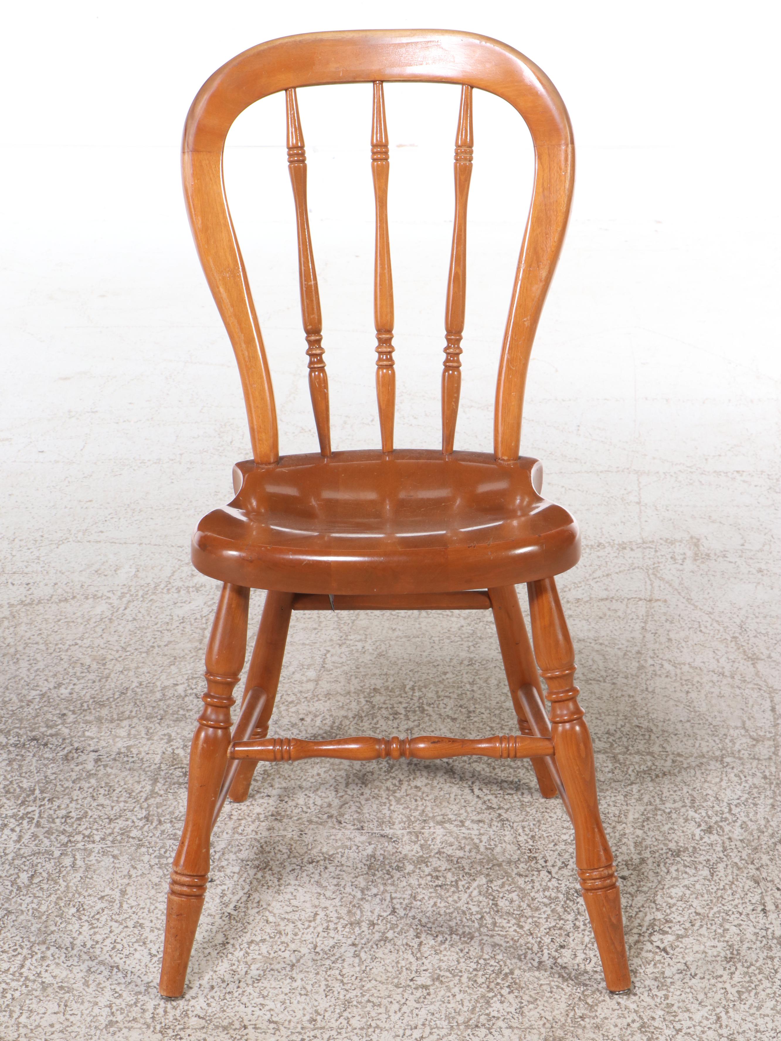 Maple Kneehole Desk with Plank Chair, Mid-20th Century