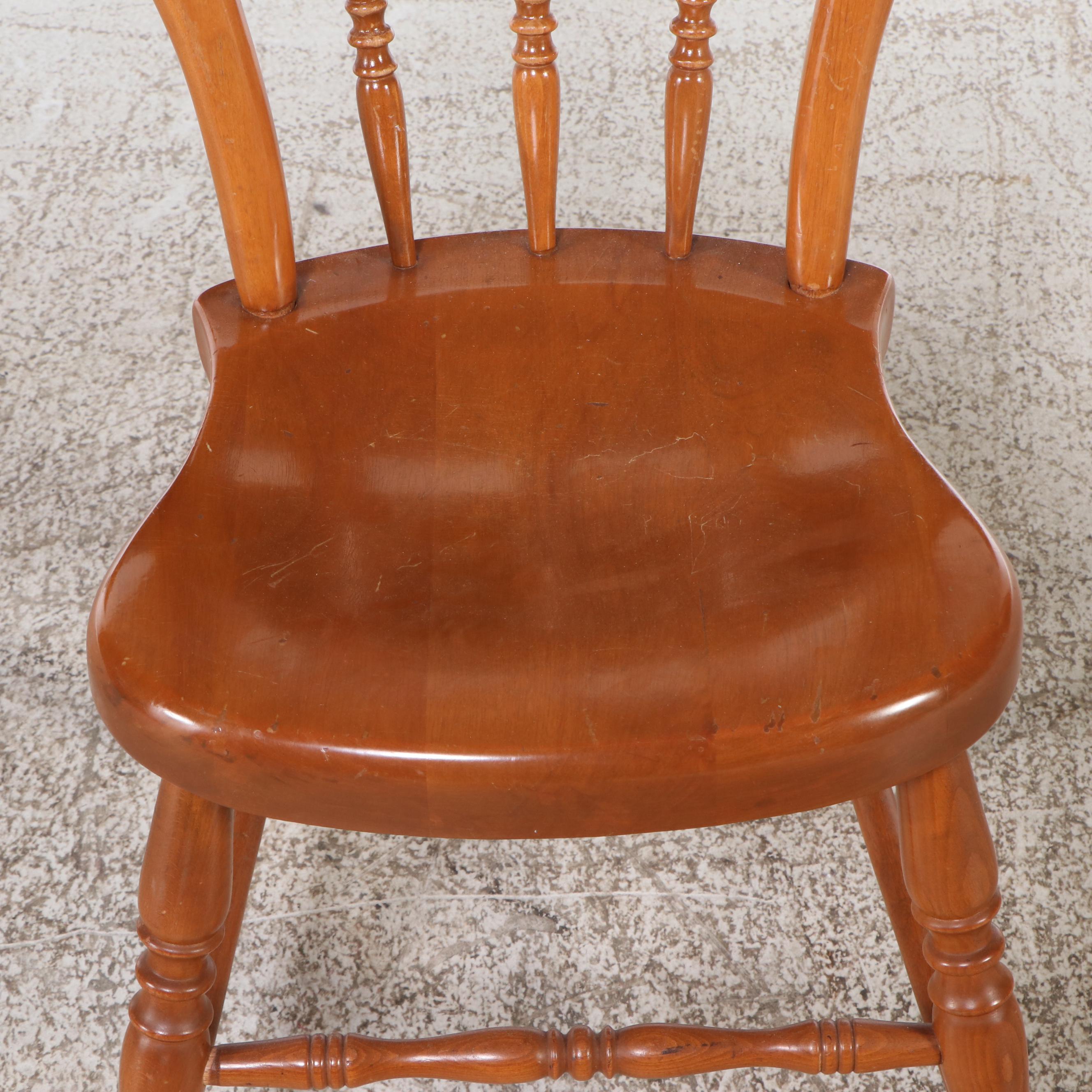 Maple Kneehole Desk with Plank Chair, Mid-20th Century