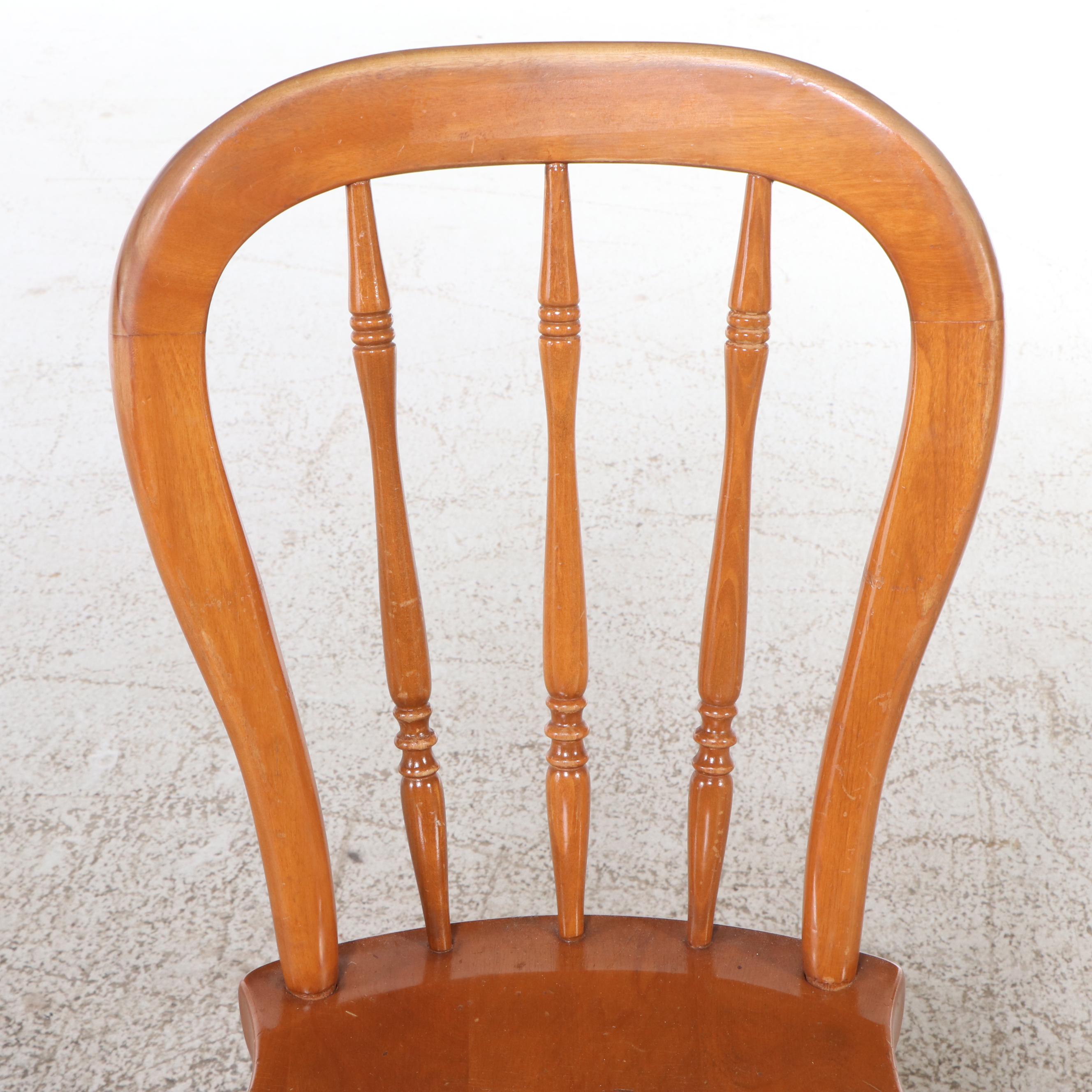 Maple Kneehole Desk with Plank Chair, Mid-20th Century