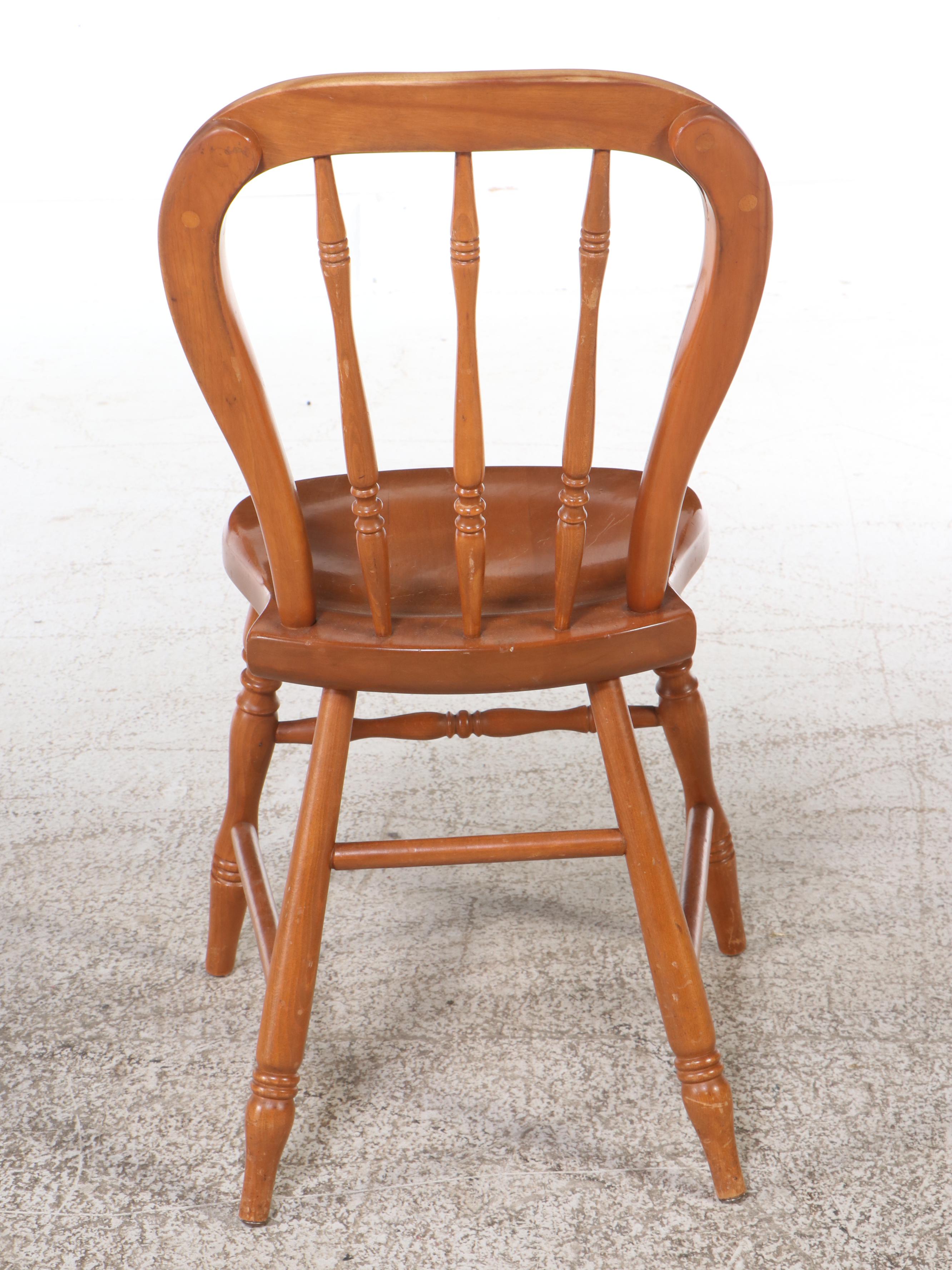 Maple Kneehole Desk with Plank Chair, Mid-20th Century