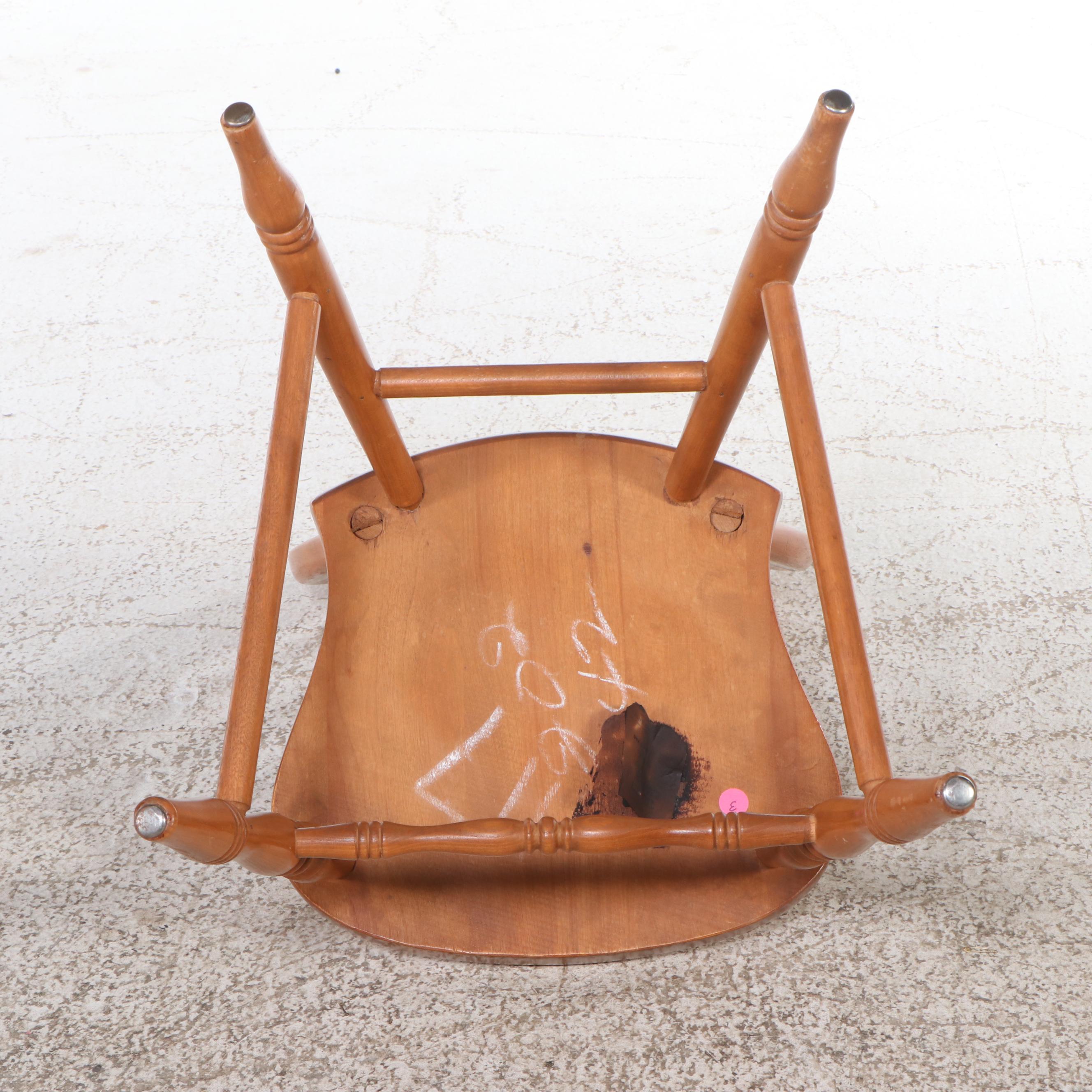 Maple Kneehole Desk with Plank Chair, Mid-20th Century