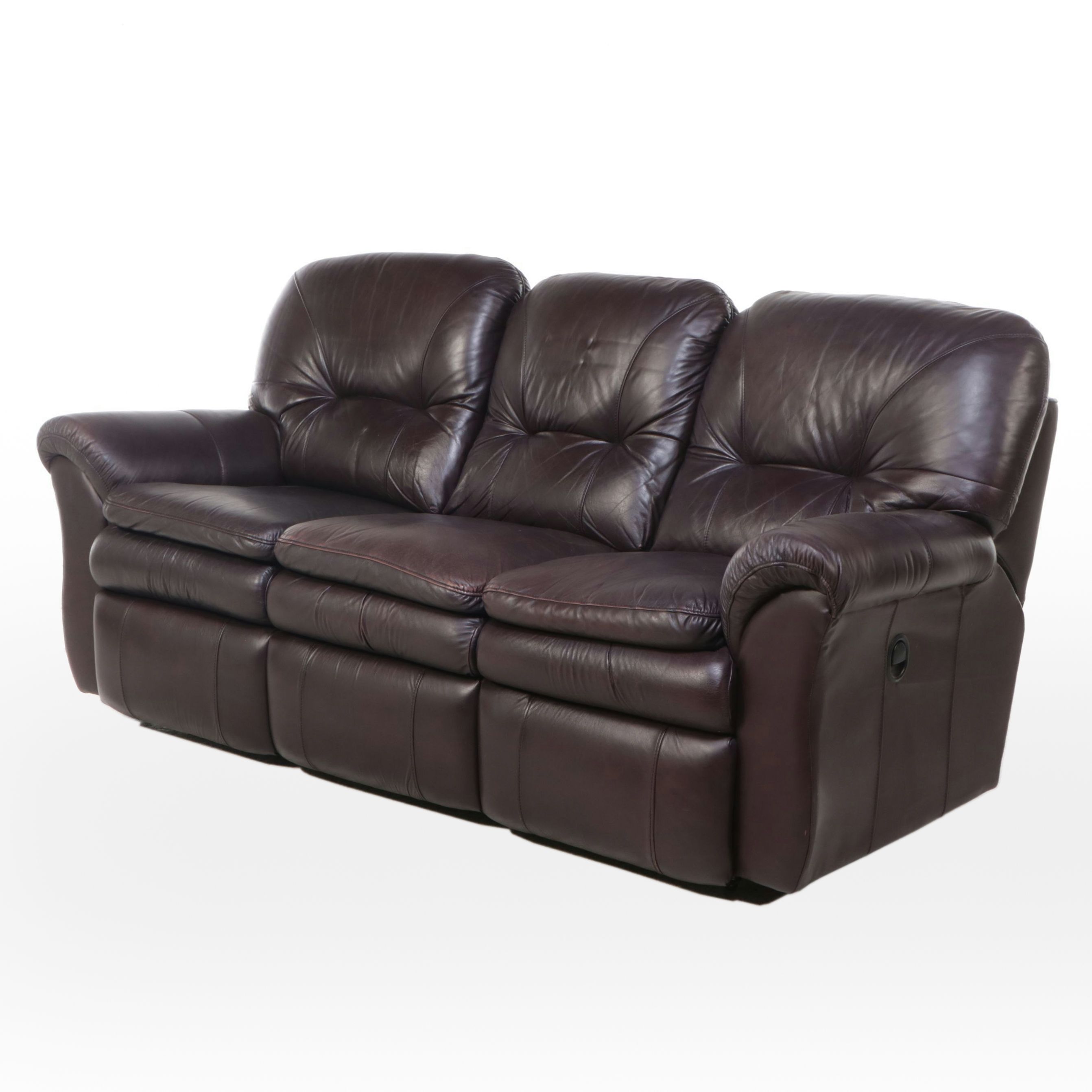 La-Z-Boy Brown Leather Upholstered Reclining Sofa, 2004
