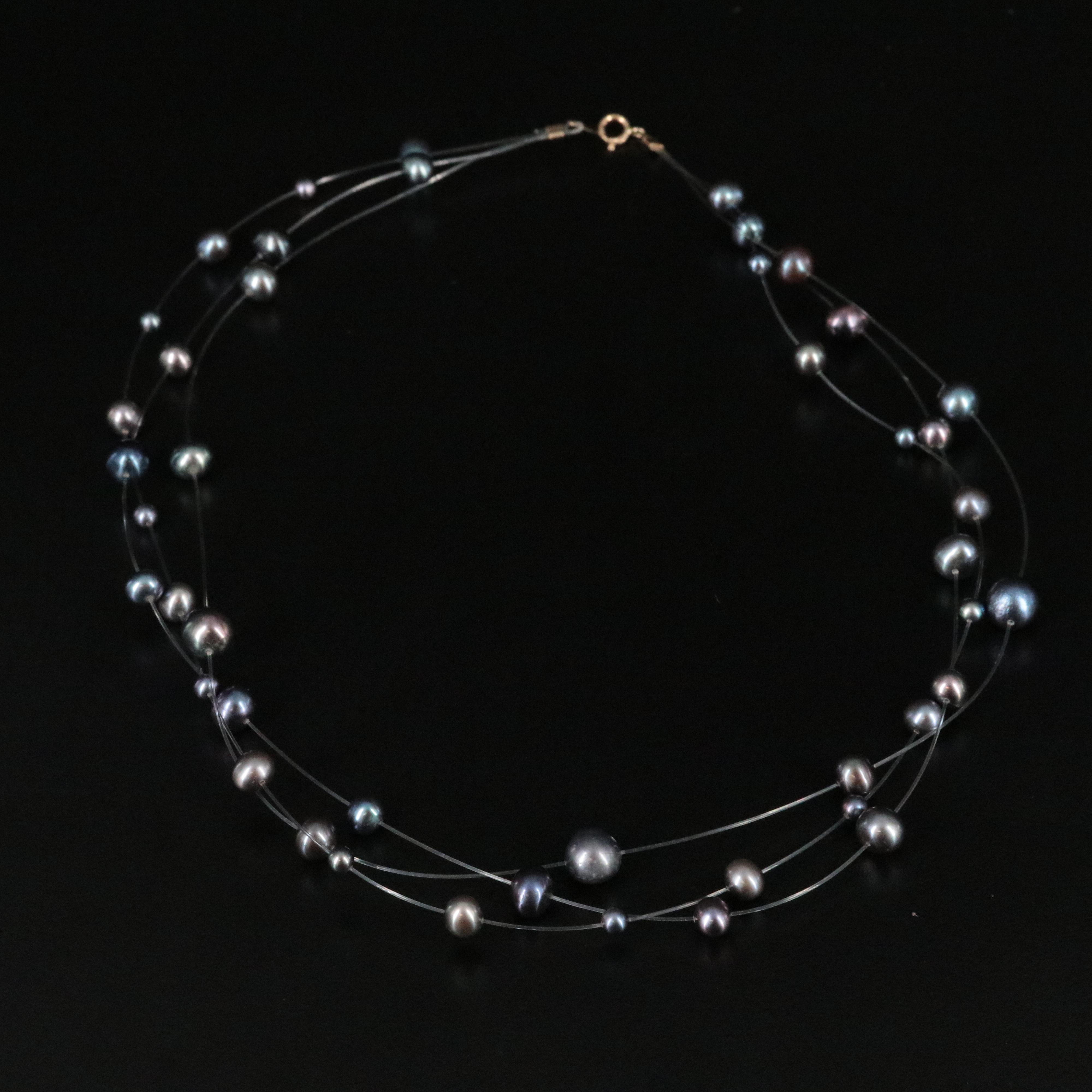 14K Pearl Three Strand Necklace